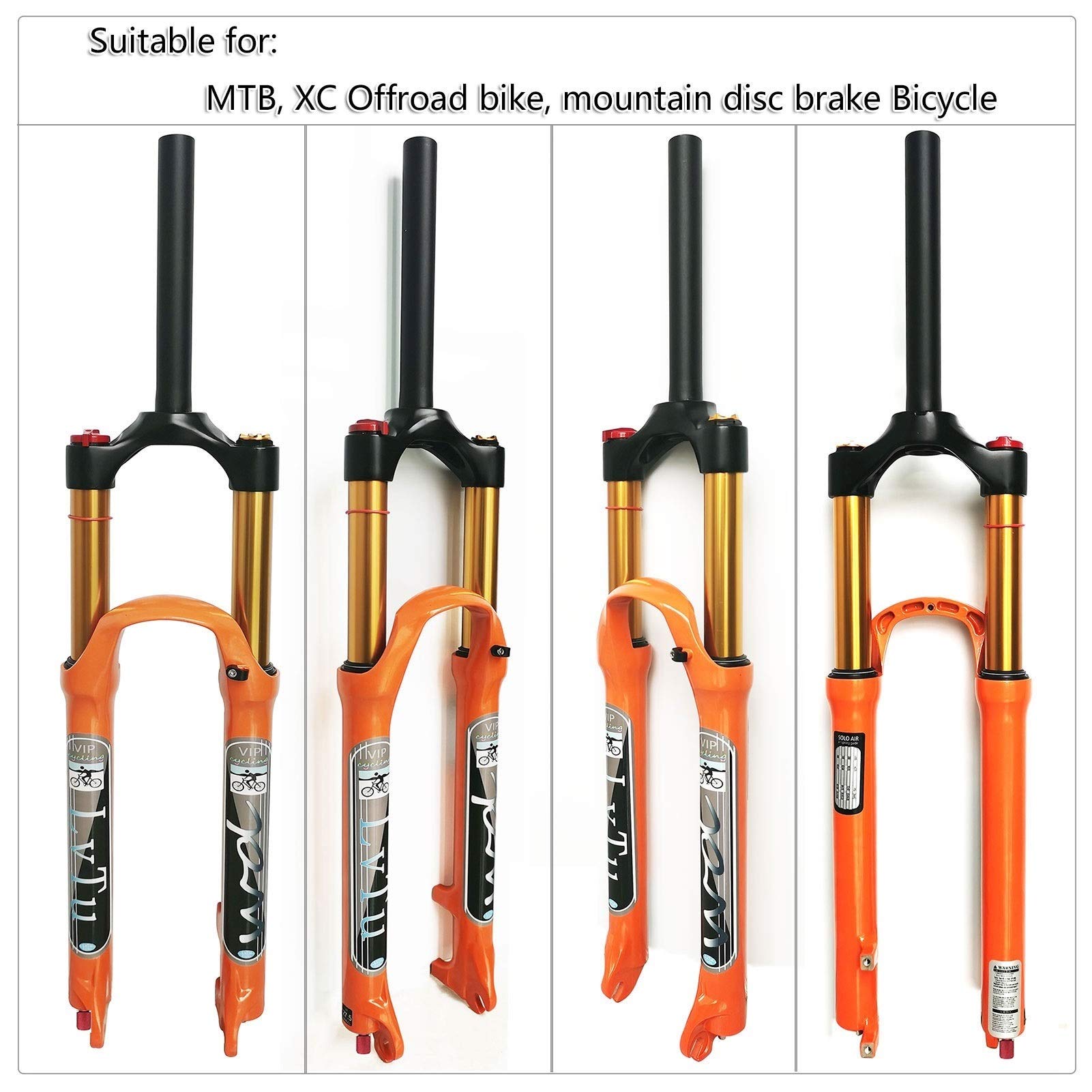 Premium Magnesium Alloy XC Air Suspension Forks for Mountain Bikes - 26/27.5/29 Inch Options, 140mm Travel, Disc Brake Compatible Shock Absorber (Straight Manual Lock, 26