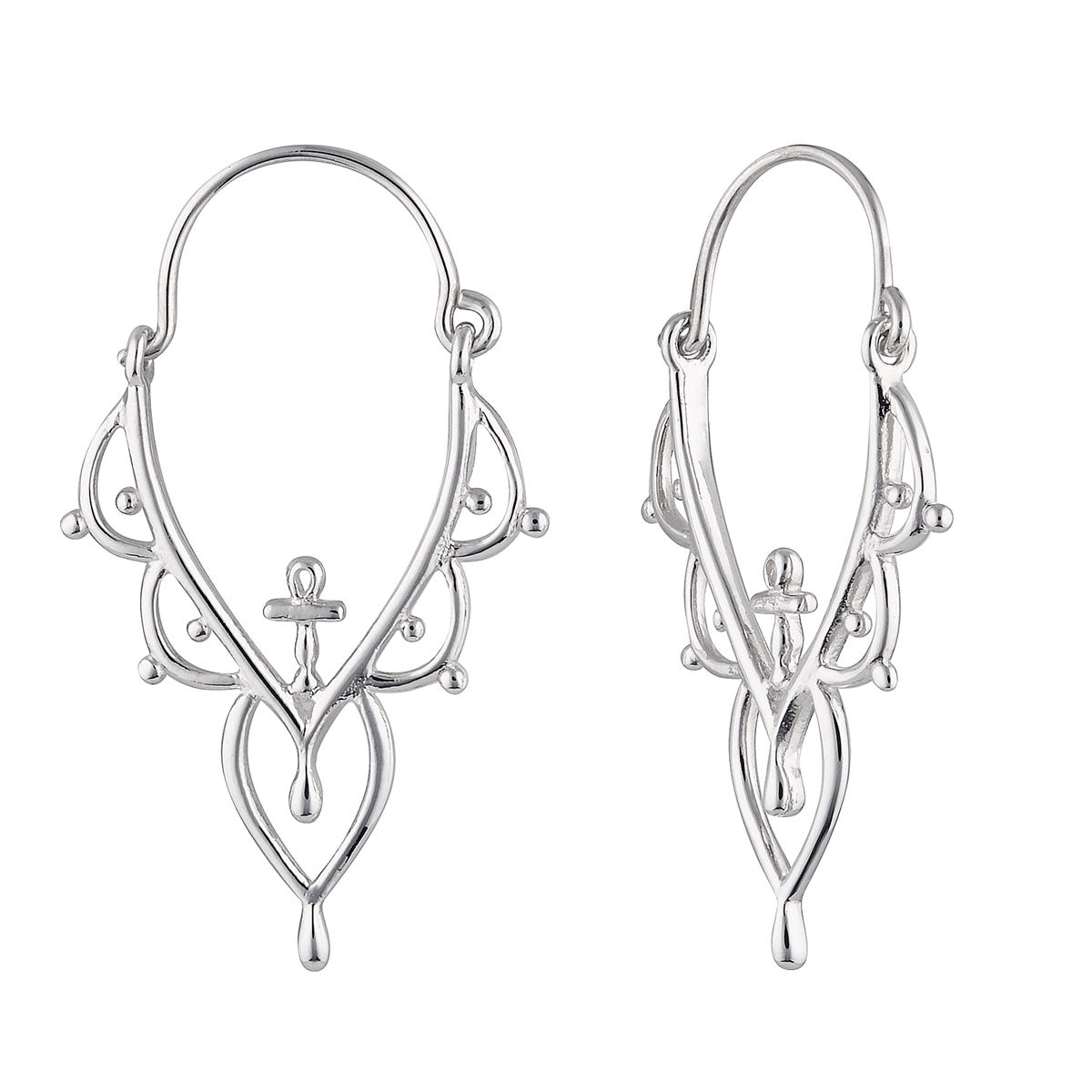 Hidden Ankh Hoop Earrings - Gold & Silver Ankh Symbol Dangle Earrings for Women - Perfect for Boho, Hippie & Egyptian Style Outfits