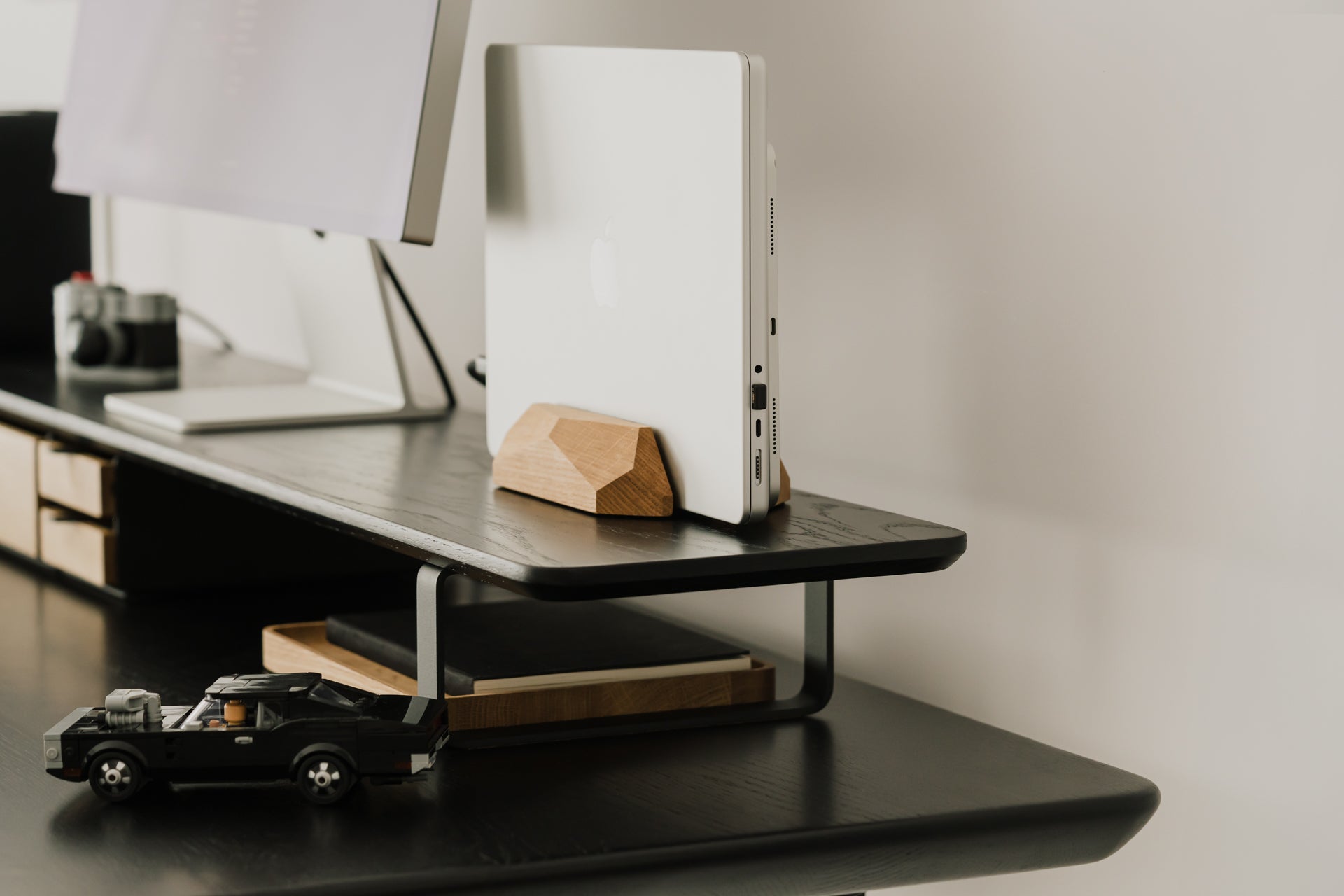 Premium Wooden Desk Shelf Organizer Set - 3-Tier Storage for Office, Home & Study - Perfect for Books, Supplies & Decor