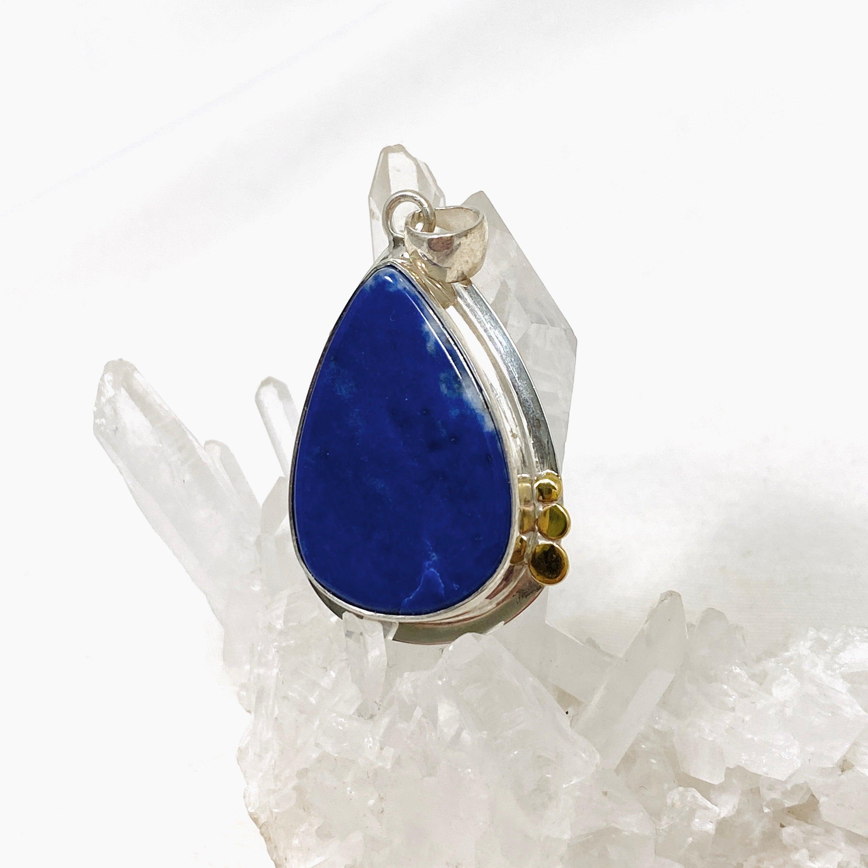 Lapis Lazuli Teardrop Pendant Necklace with 14K Gold Plating - Elegant Blue Gemstone Jewelry for Women, Gift for Birthday & Anniversary | KPGJ3827