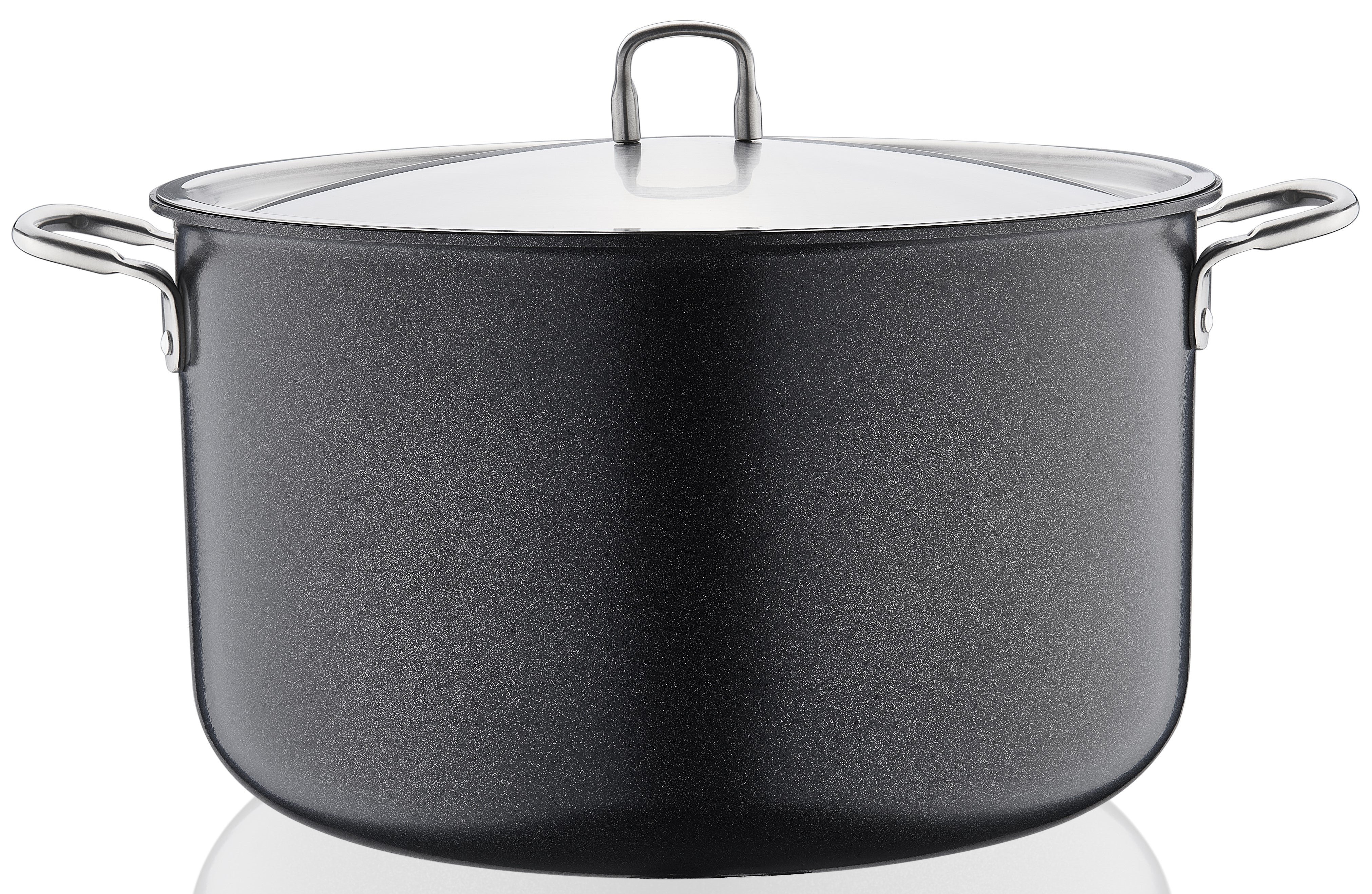 15L Stainless Steel Cooking Pot with Lid - 12.5x7.75 Inches - Large Stock Pot for Soups, Stews & Pasta - Perfect for Home Kitchen & Restaurant Use