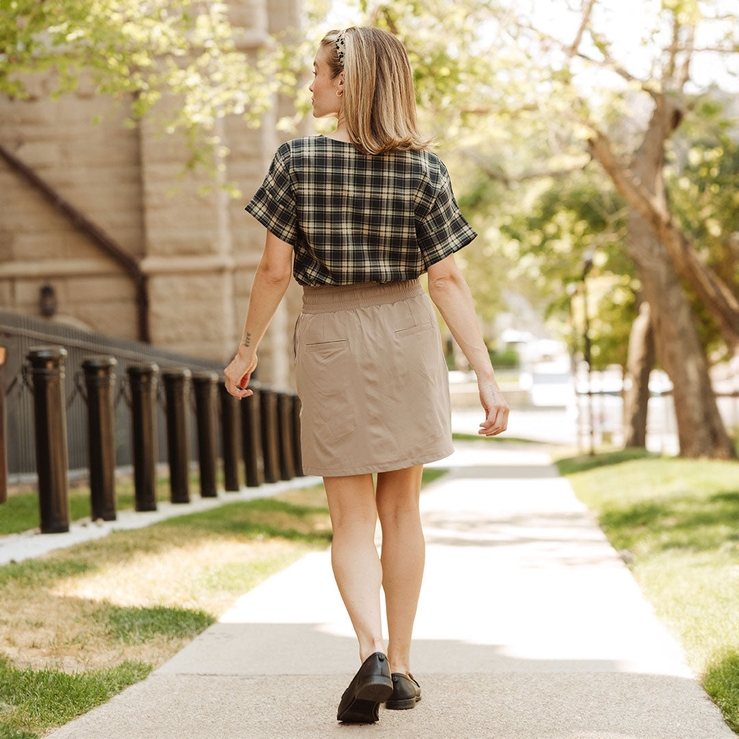 Cher Skirt for Women - Elegant Chestnut Brown A-Line Skirt | Perfect for Office, Party & Casual Wear