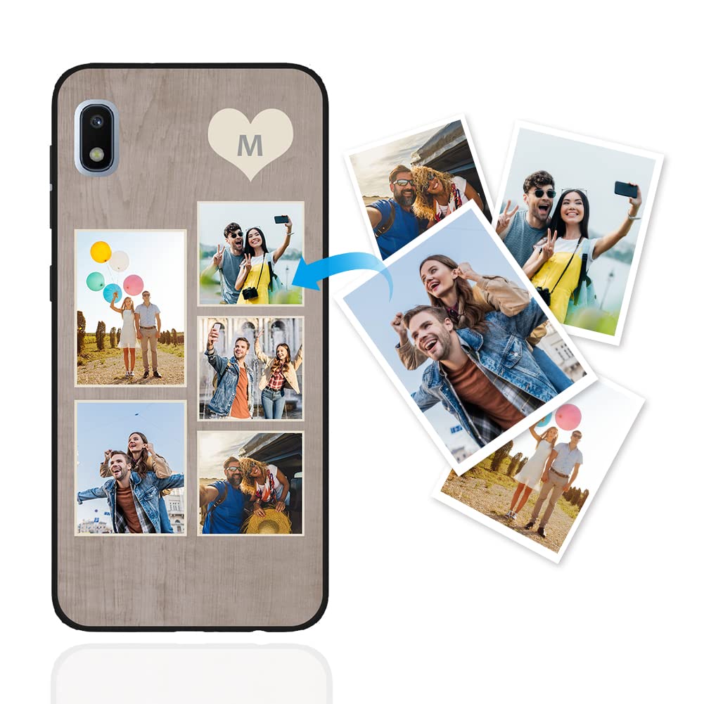 Custom Samsung Galaxy A10E Phone Case - Personalized Multi-Photo Soft TPU Cover with Anti-Scratch Protection - Ideal Gift for Him/Her - Perfect for Everyday Use, Travel & Special Occasions - Black