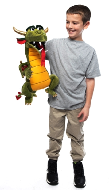 Dunstan the Dragon 50cm Hand Puppet - Soft Plush Interactive Toy for Kids, Storytelling & Puppet Shows (Code 48) | Perfect for Imaginative Play, Classroom Activities & Family Entertainment