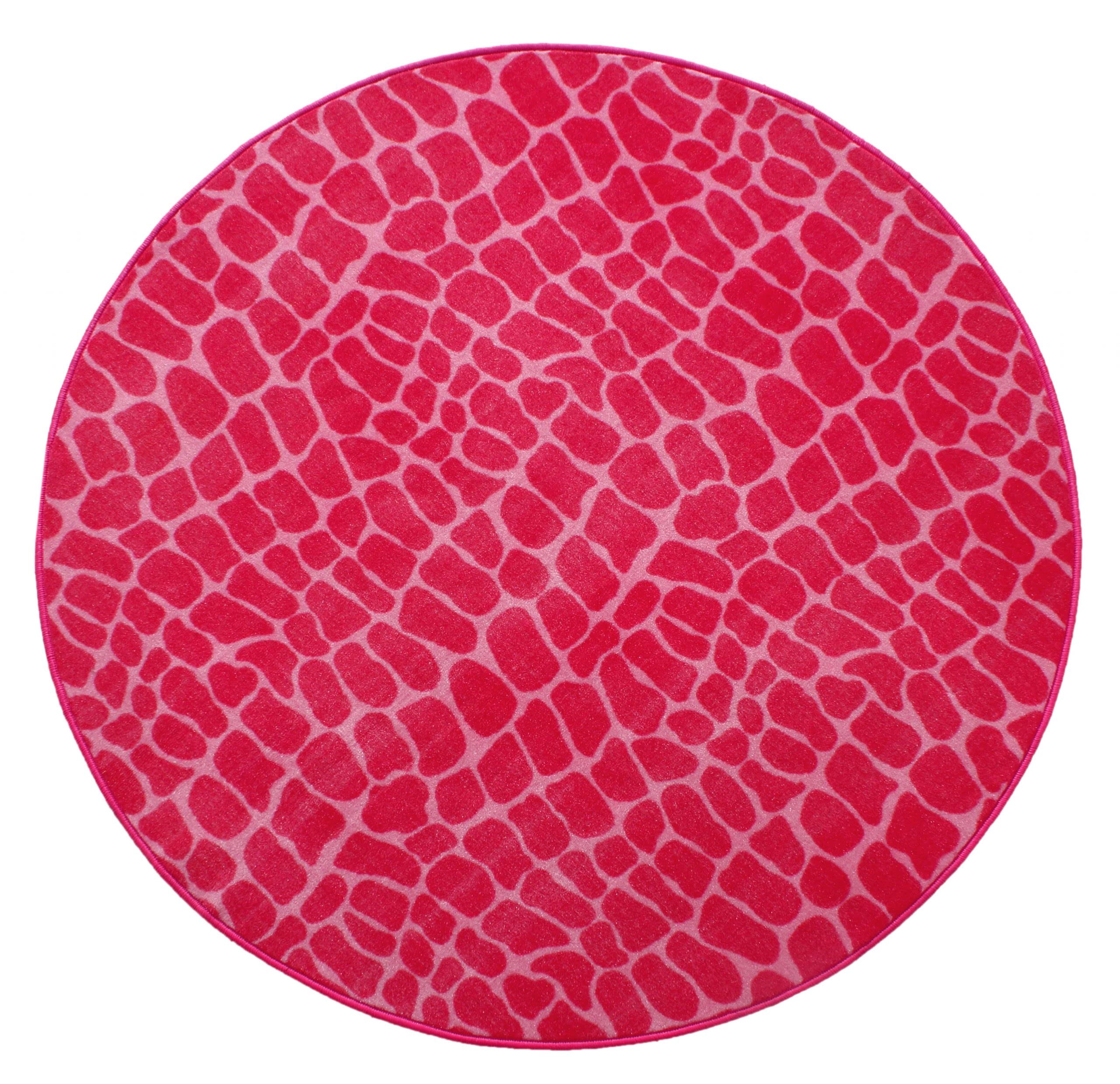 Crocodile Pink Animal Print Round Area Rug - Soft Indoor Rug for Living Room, Entryway, Kids Room - 6' Round Doorway Rug for Home Decor & Cozy Spaces