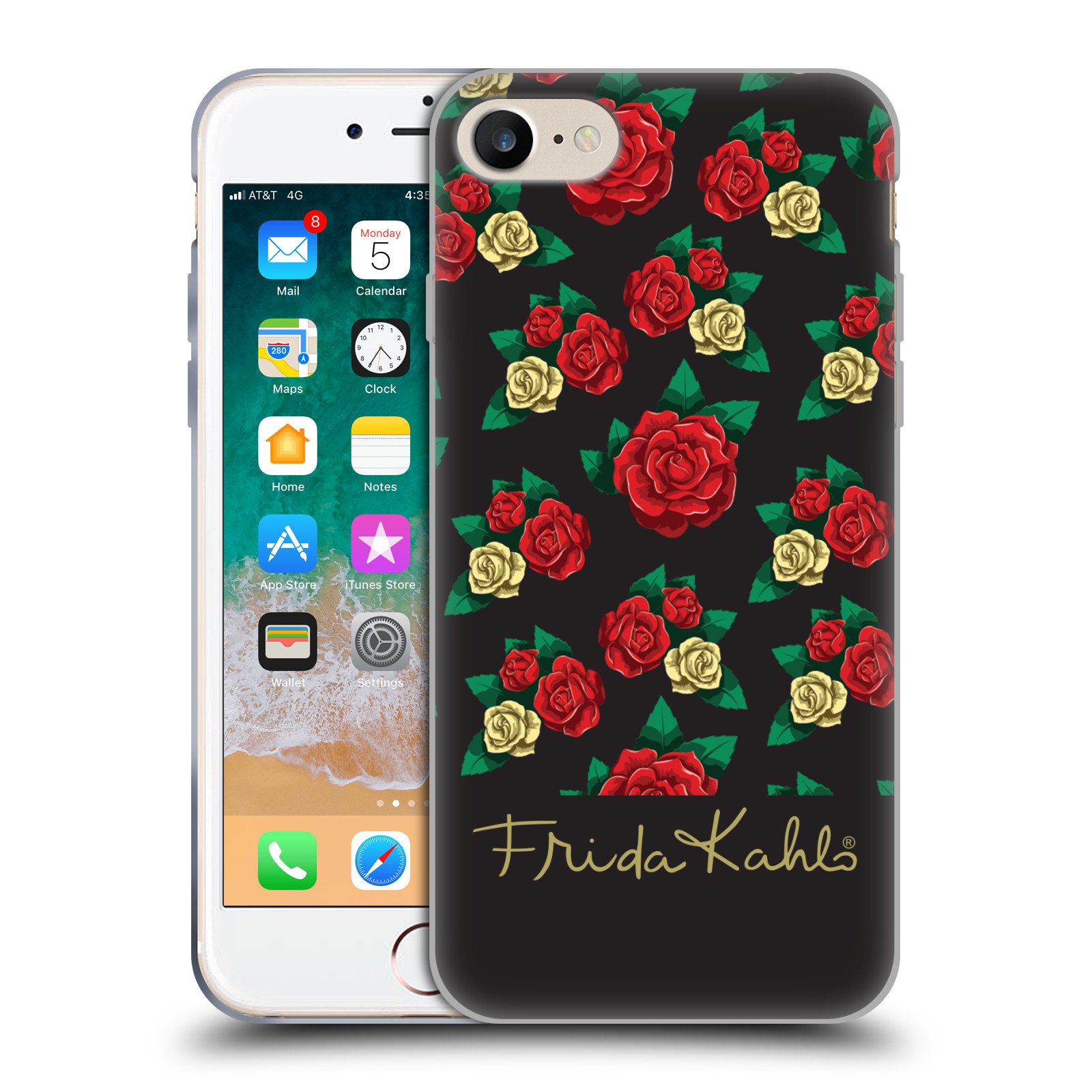 Frida Kahlo Roses Soft Gel Case for iPhone 7/8/SE 2020 & 2022 - Officially Licensed Artistic Phone Cover for Daily Use & Gift Giving