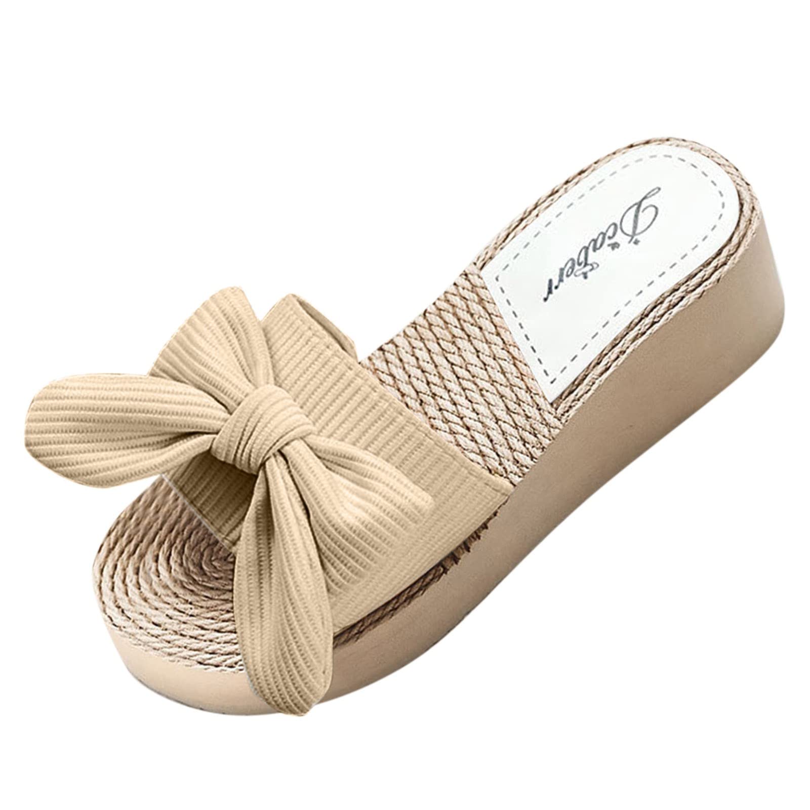 VISLINDU Women's Summer Sandals with Sexy Bow - Fashion Beach Slippers, Casual Wedge Sandals for Spring & Summer | Perfect for Beach Vacations, Pool Parties & Everyday Wear