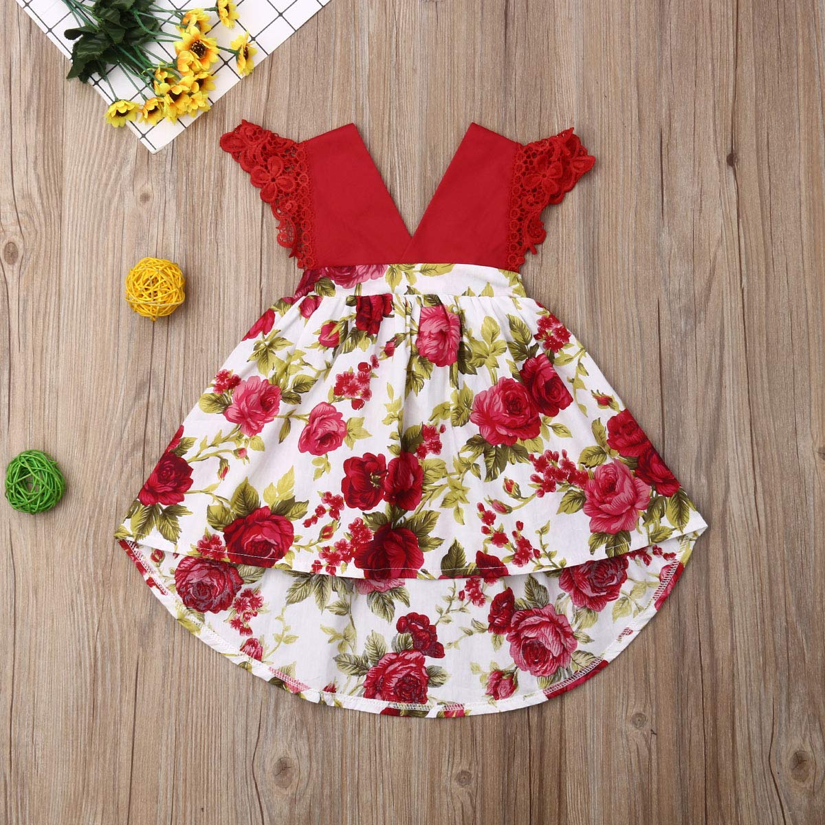 0-6 Years Big Sister Little Sister Matching Ruffle Floral Jumpsuit Romper Dress Lace Outfits - Cute Sister Outfits for Family Photos, Birthday Parties & Special Occasions