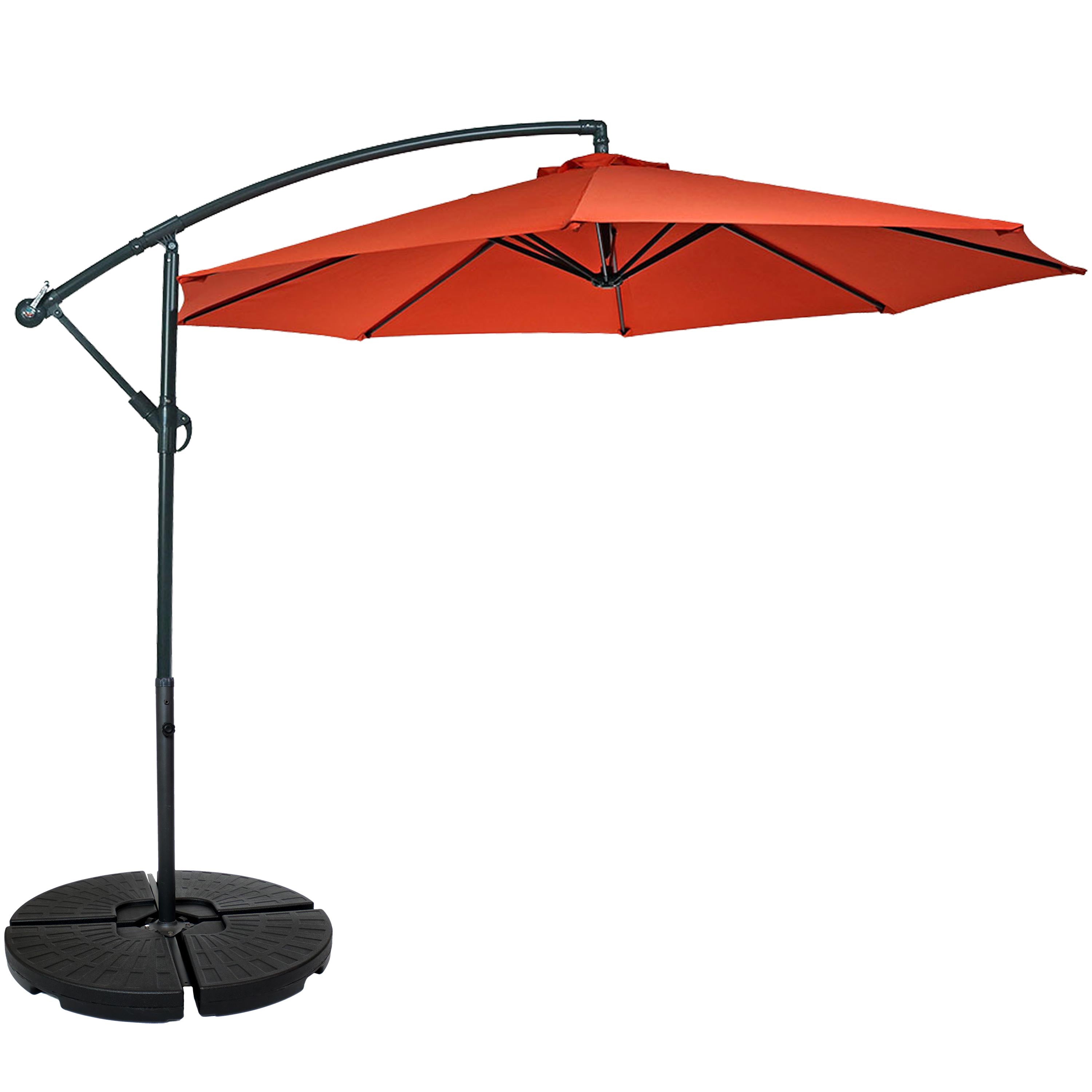 10' Offset Patio Umbrella with Cantilever & Cross Base - Heavy Duty Outdoor Sun Shade for Pool, Deck, Garden, and Backyard - Sunnydaze