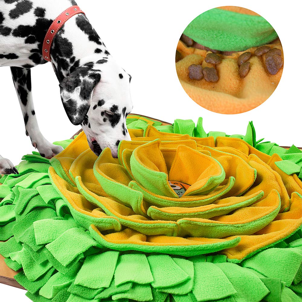 Interactive Snuffle Mat for Dogs - 28''x28'' Pet Feeding Puzzle Toy to Encourage Natural Foraging Skills | Slow Feeder & Mental Stimulation for Puppies & Adult Dogs | Perfect for Mealtime Enrichment & Indoor Play