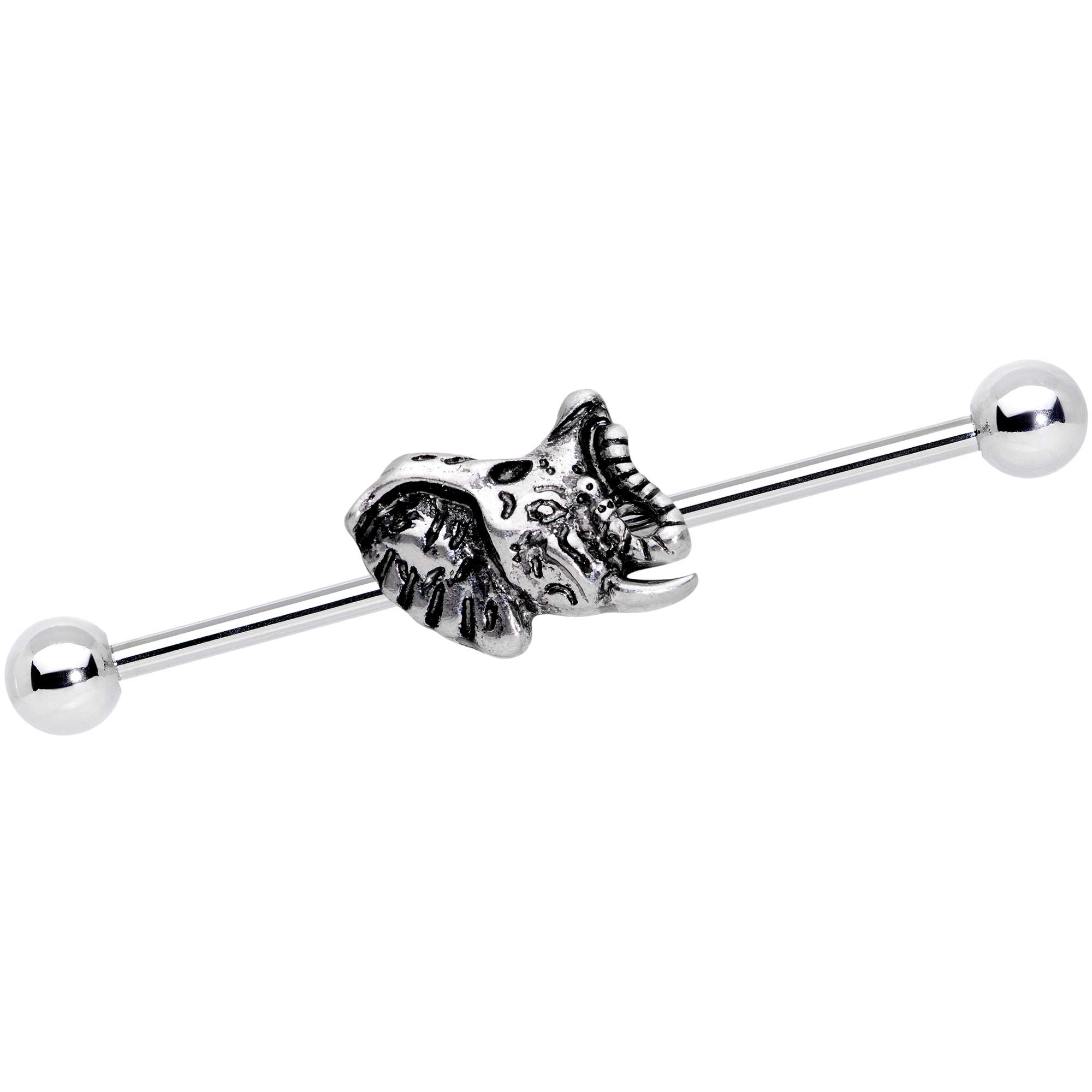 Body Candy 38mm Stainless Steel Helix Cartilage Earring - Nature's Own Elephant Industrial Barbell 1 1/2