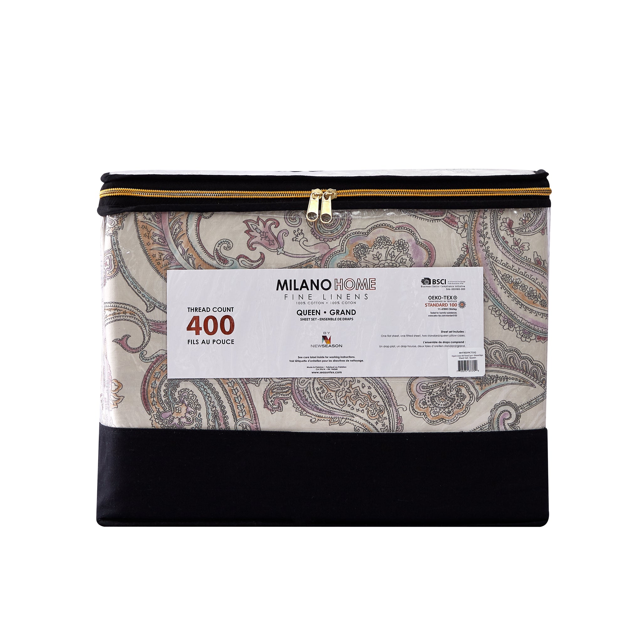 400 Thread Count Printed Cotton Sheet Set - Soft & Breathable Bedding for a Comfortable Sleep - Perfect for Master Bedroom, Guest Room & Dorm