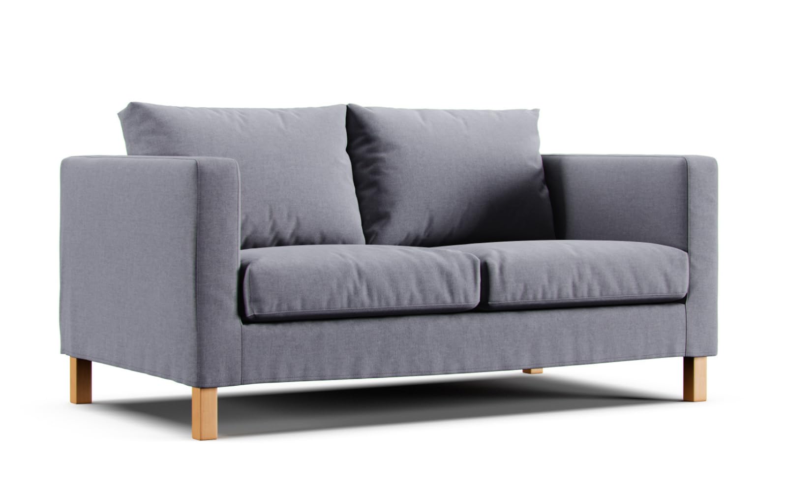 Custom Karlstad Loveseat Cover for IKEA 2-Seater Sofa - Medium Grey Slipcover Replacement | Durable & Washable Fabric | Perfect for Living Room, Apartment & Home Decor