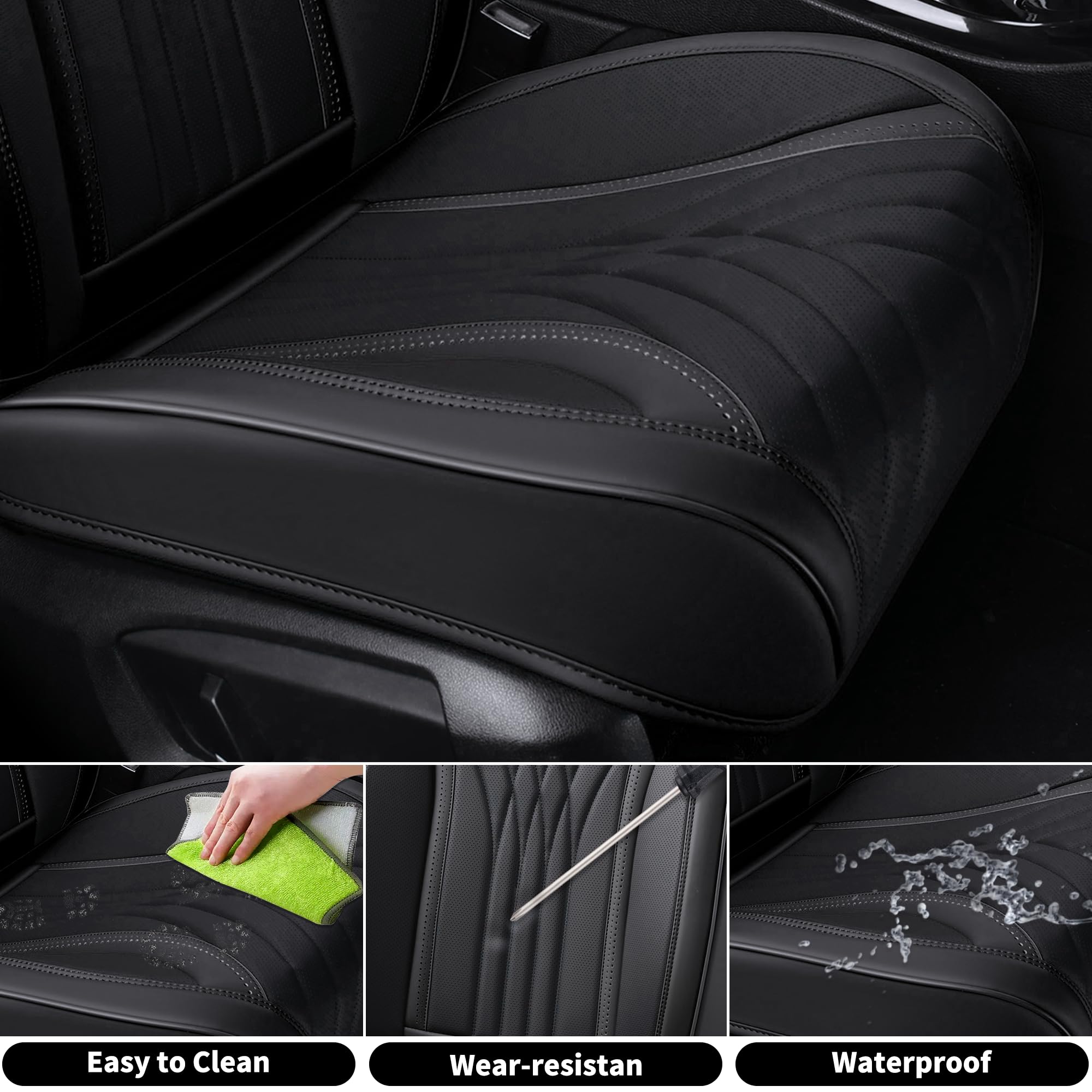 Premium FLORICH Universal Leather Car Seat Covers Full Set - 5 Seat Protectors for Sedan, SUV & Pickup Trucks | Waterproof & Comfortable Auto Accessories for Driving, Commuting & Road Trips