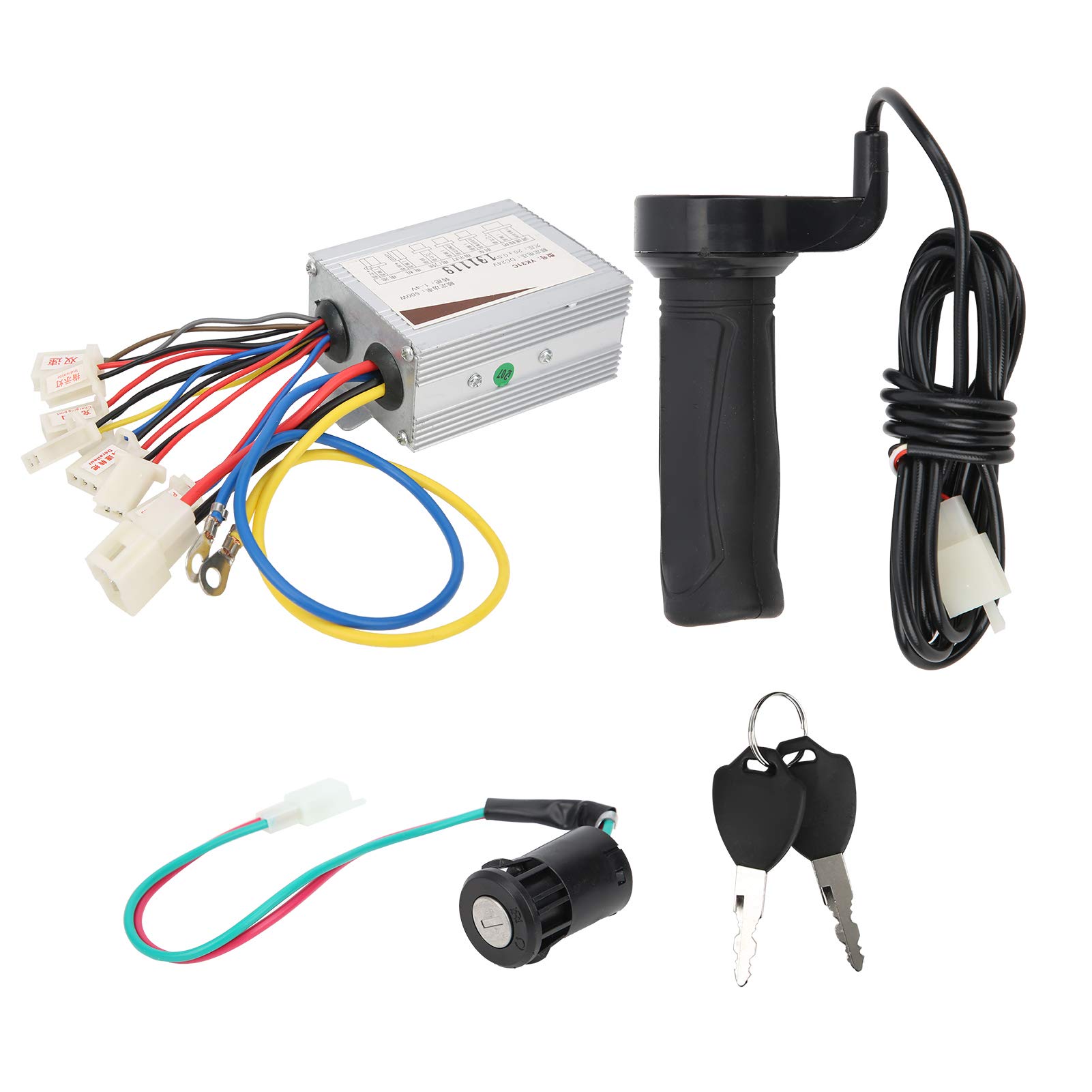 VGEBY 24V 500W Aluminum Alloy Electric Scooter Throttle Grip Set with Two-Speed Controller & Door Lock - Perfect for Commuting & Urban Travel