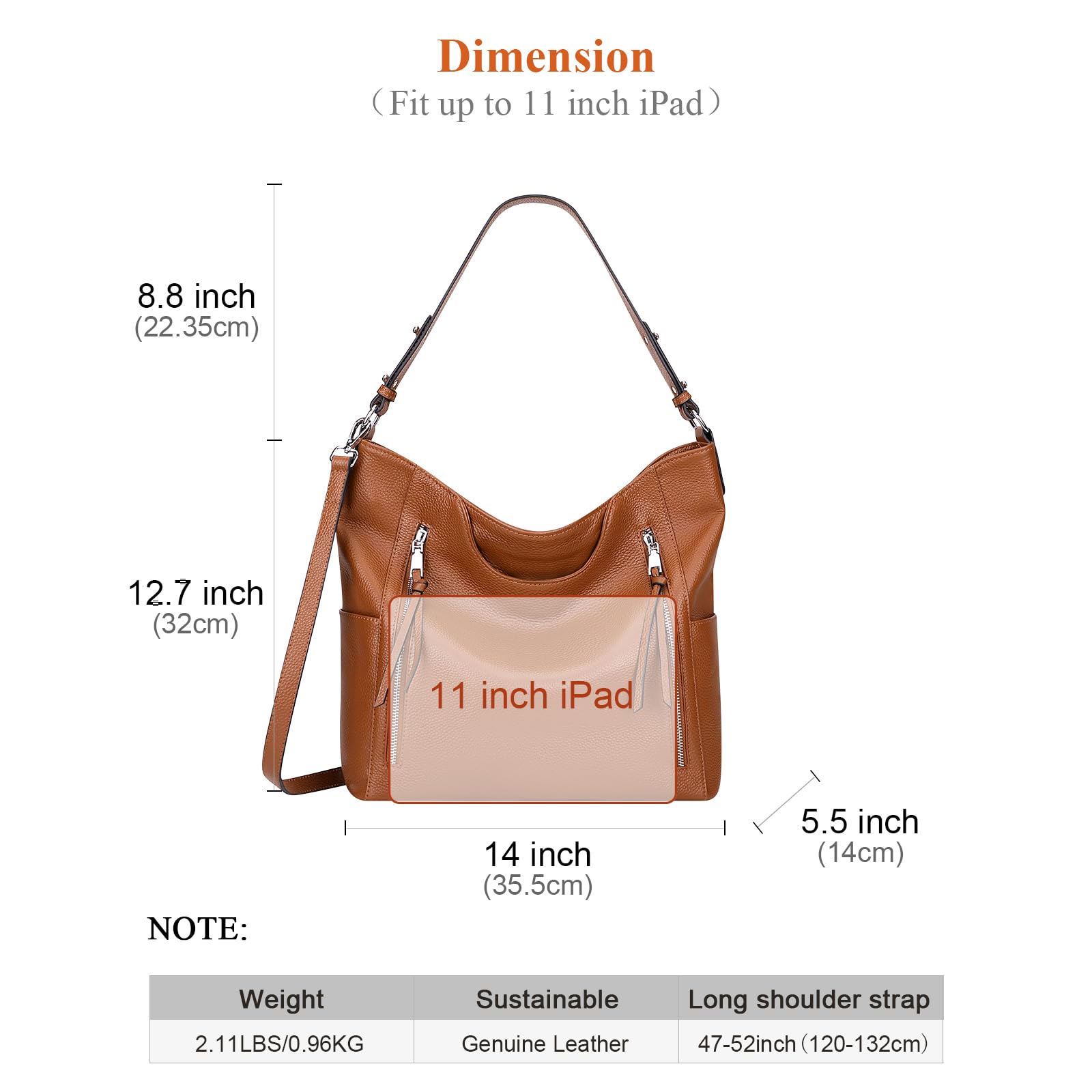 Genuine Leather Hobo Bags for Women - Soft Casual Shoulder Purse & Handbag | Perfect for Work, Travel & Everyday Use