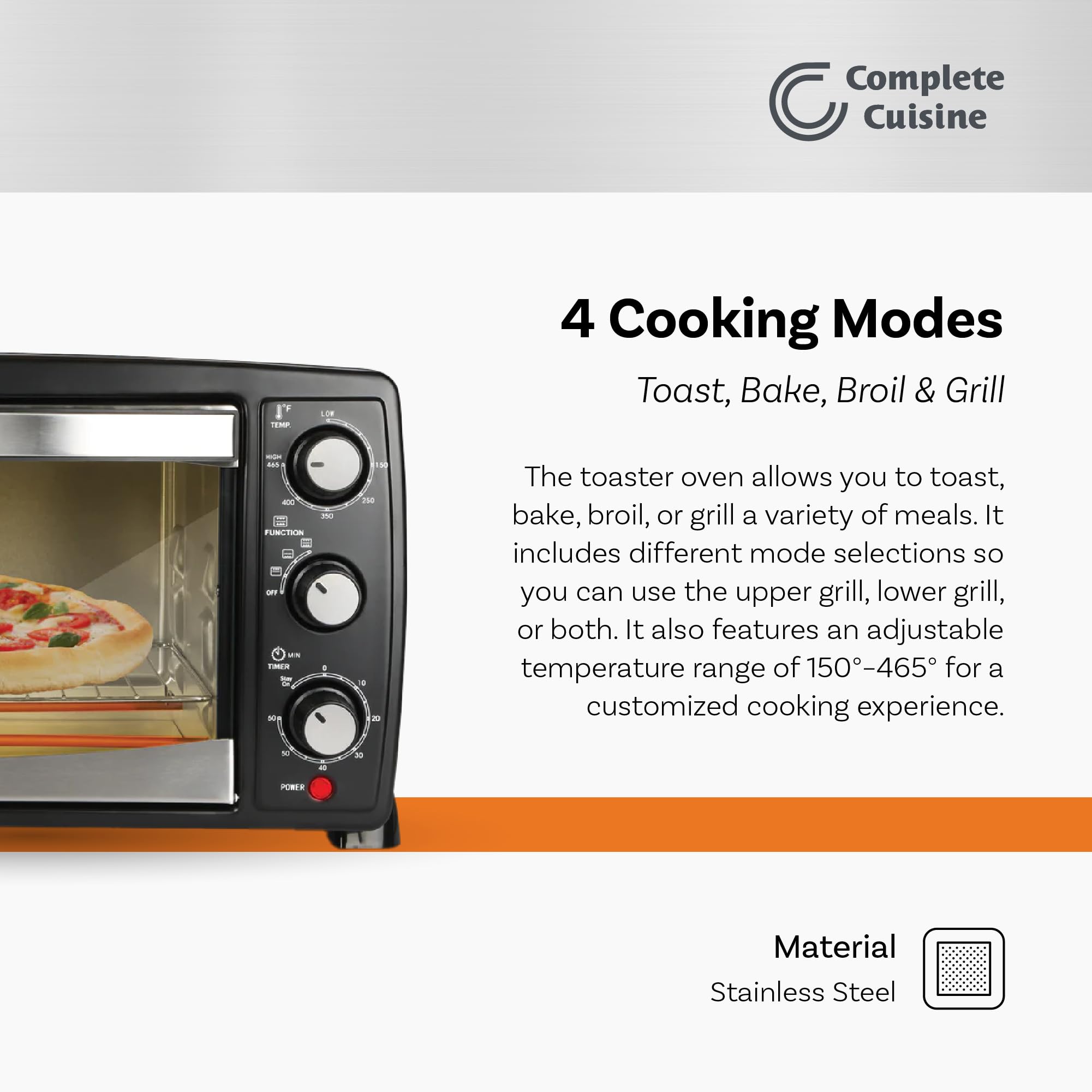 CC-TST6000 20-Liter Large Countertop Toaster Oven for Baking, Broiling, Roasting & Toasting - Perfect for Kitchens, Small Apartments & Home Baking Enthusiasts