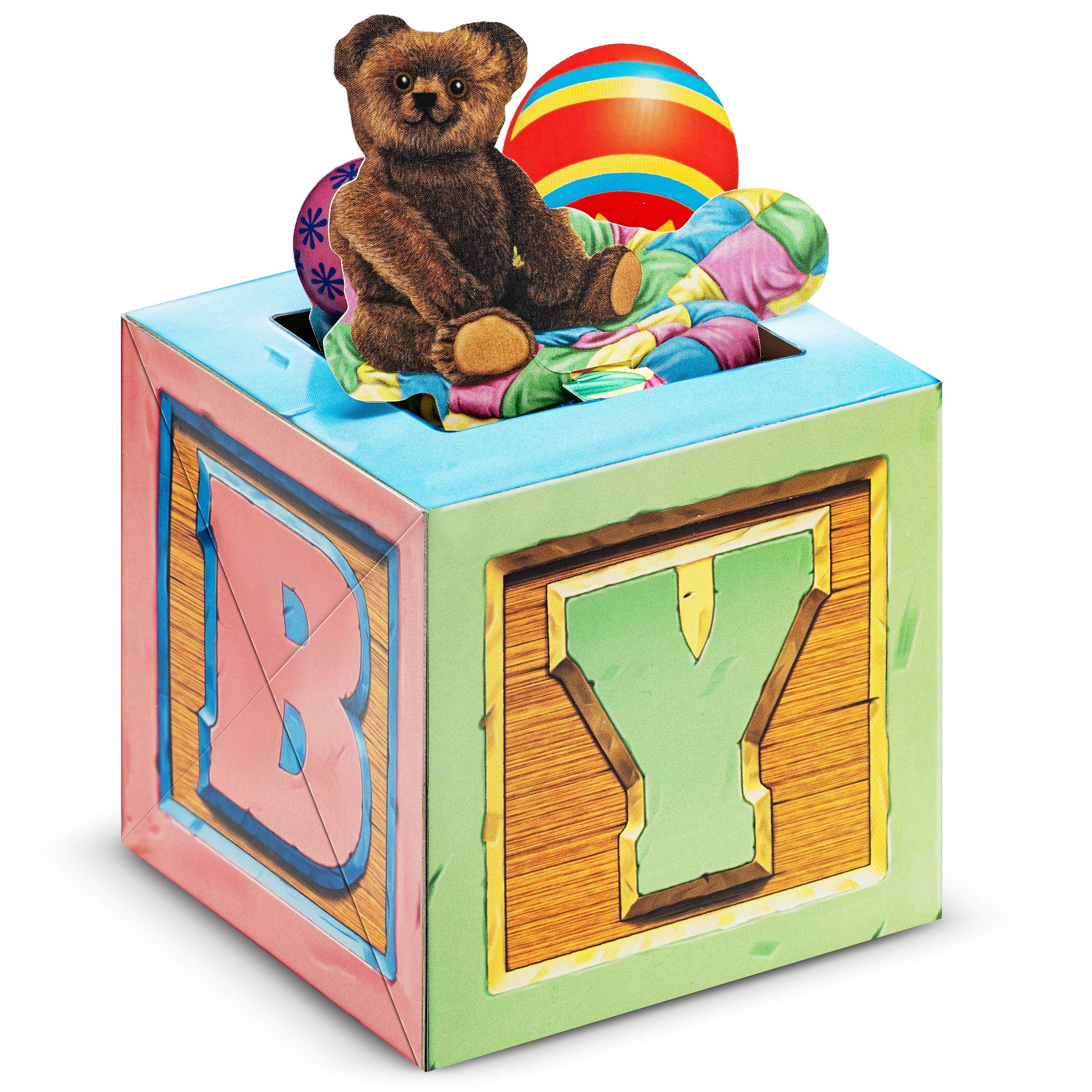3D Pop Up Greeting Card with AUTO POP Alphabet Block - Fun Original Design for Birthdays & Special Occasions | Includes Envelope | Made in USA | Perfect for Surprise Gifts & Party Decorations