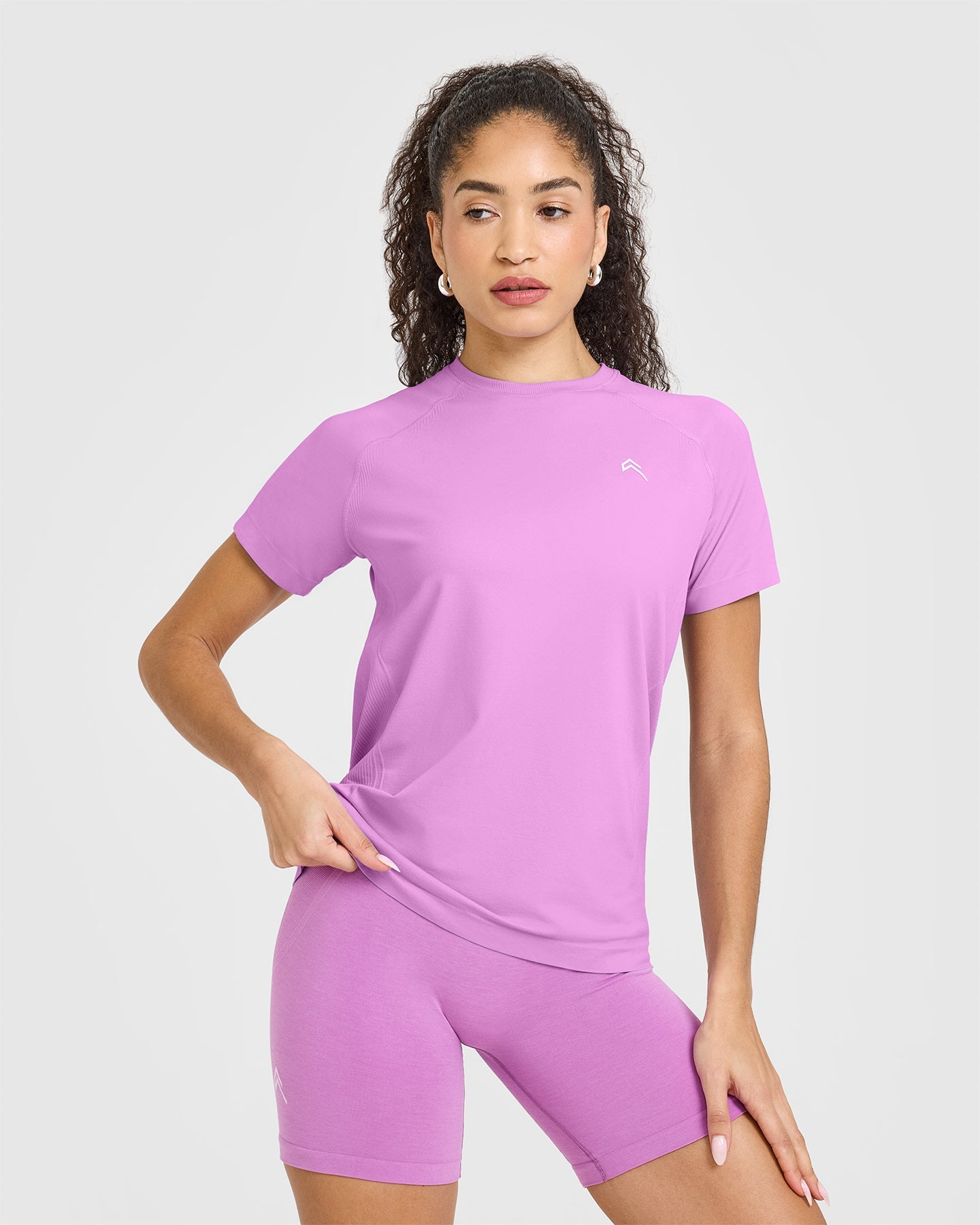 Seamless Loose Top Women's Casual Blouse - Orchid Purple for Daily Wear, Lounge & Outfits