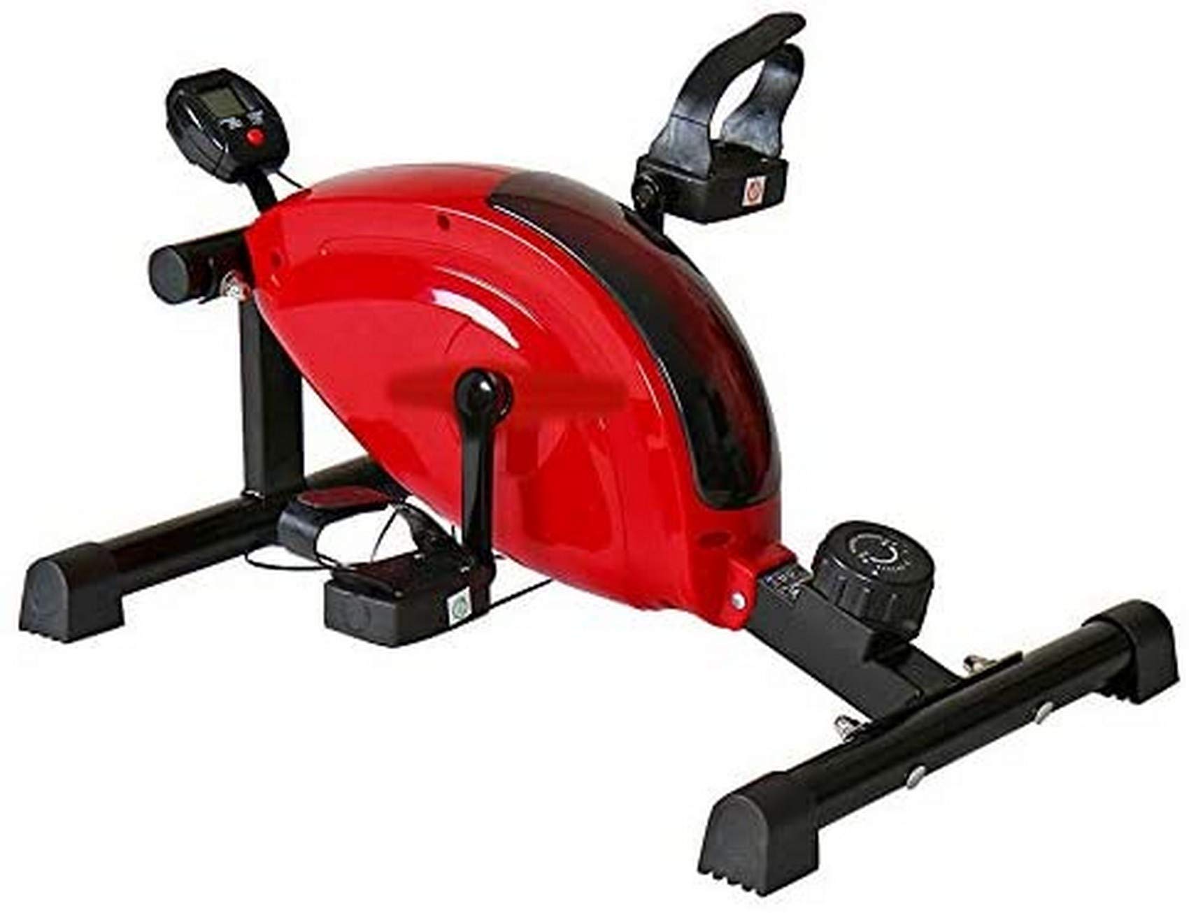 Mini Exercise Bike with LCD Display - Adjustable Magnetic Resistance Under Desk Pedal Exerciser for Home & Office - Leg & Arm Workout for Fitness & Rehabilitation