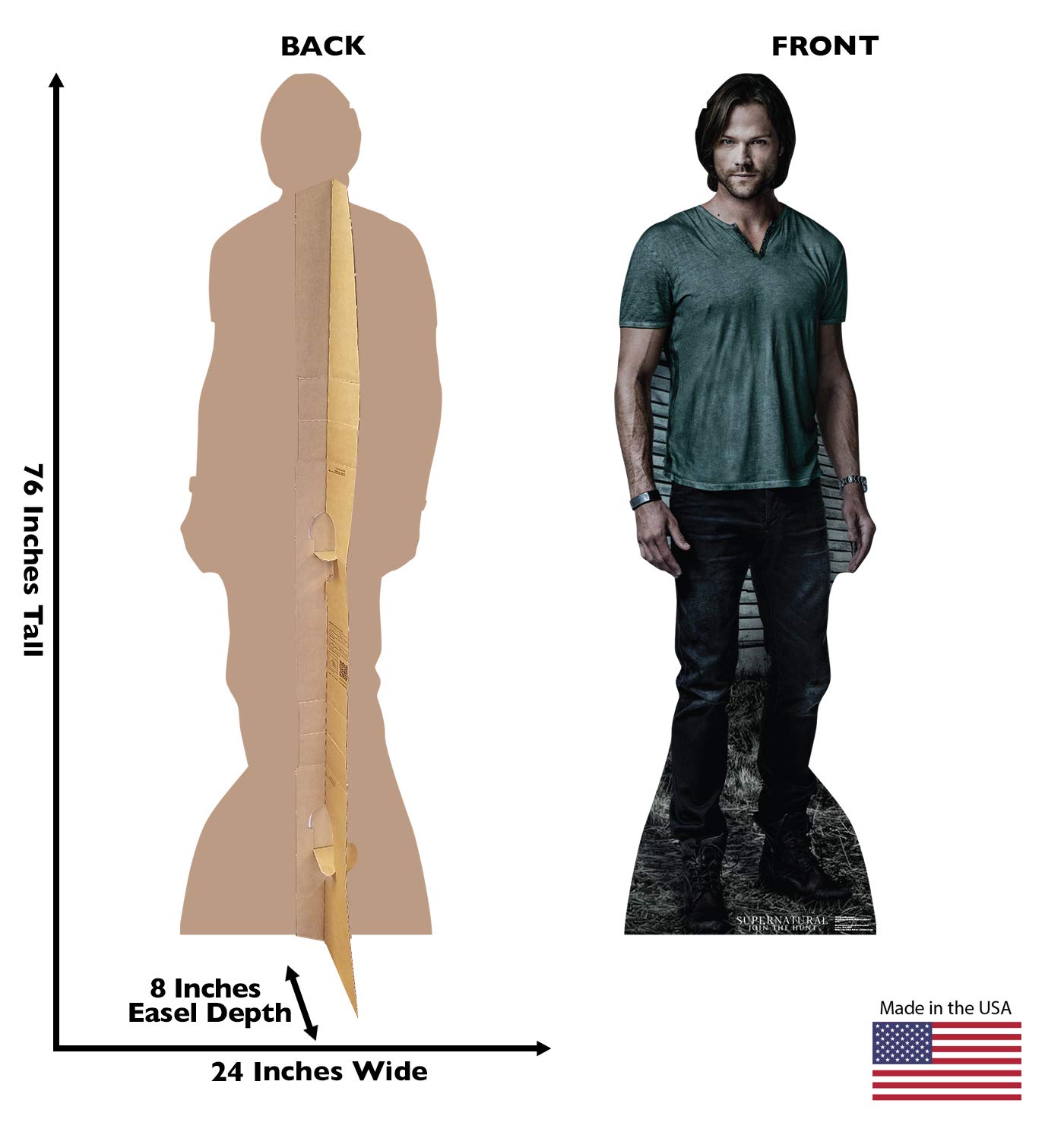 Sam Winchester Life-Size Cardboard Cutout Standee - Supernatural TV Show Collectible for Home Decor, Themed Parties & Fan Gifts