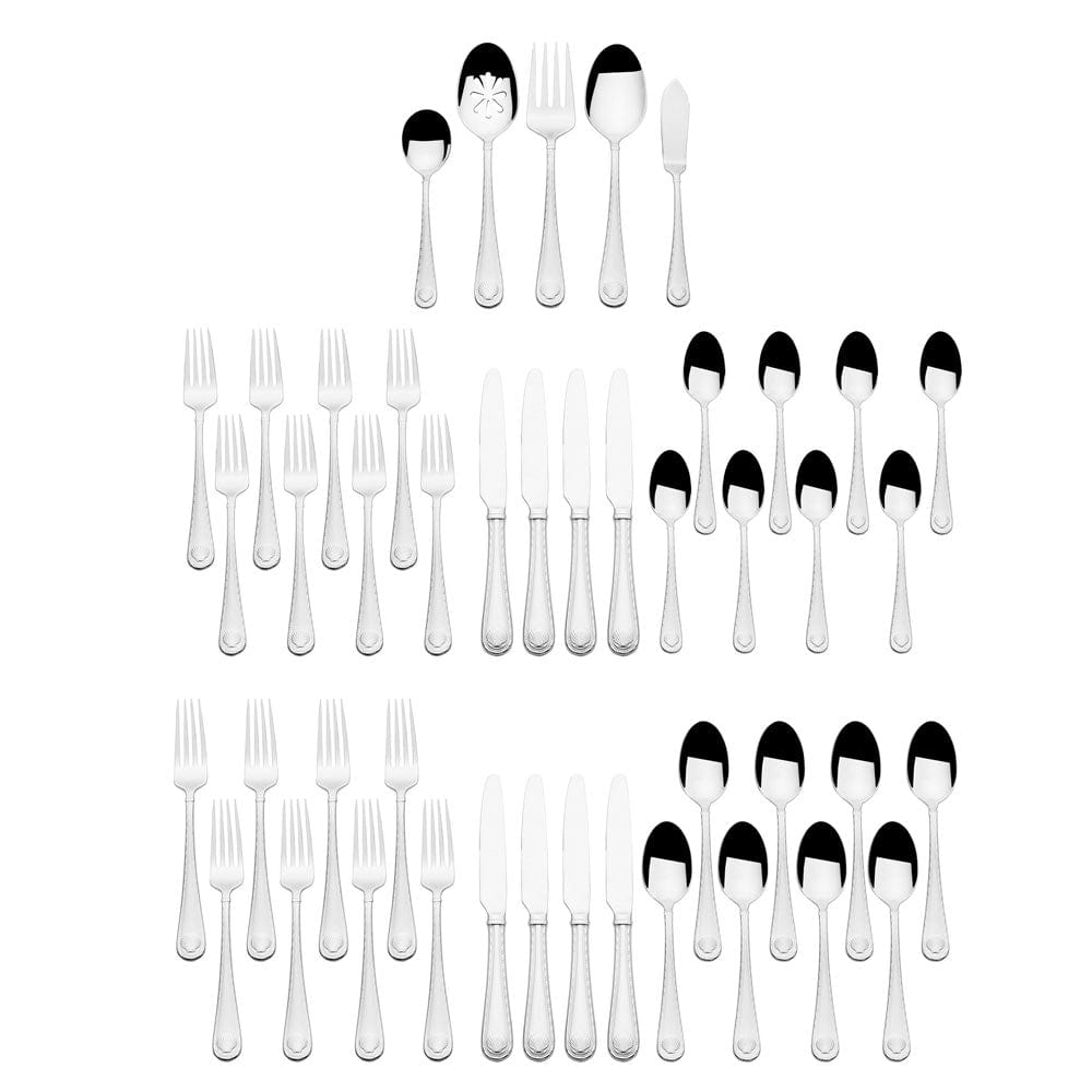 Premium 45-Piece Stainless Steel Flatware Set - Service for 8 - Elegant Dining Utensils for Everyday Use & Special Occasions - Perfect for Dinner Parties, Family Gatherings & Restaurant Settings