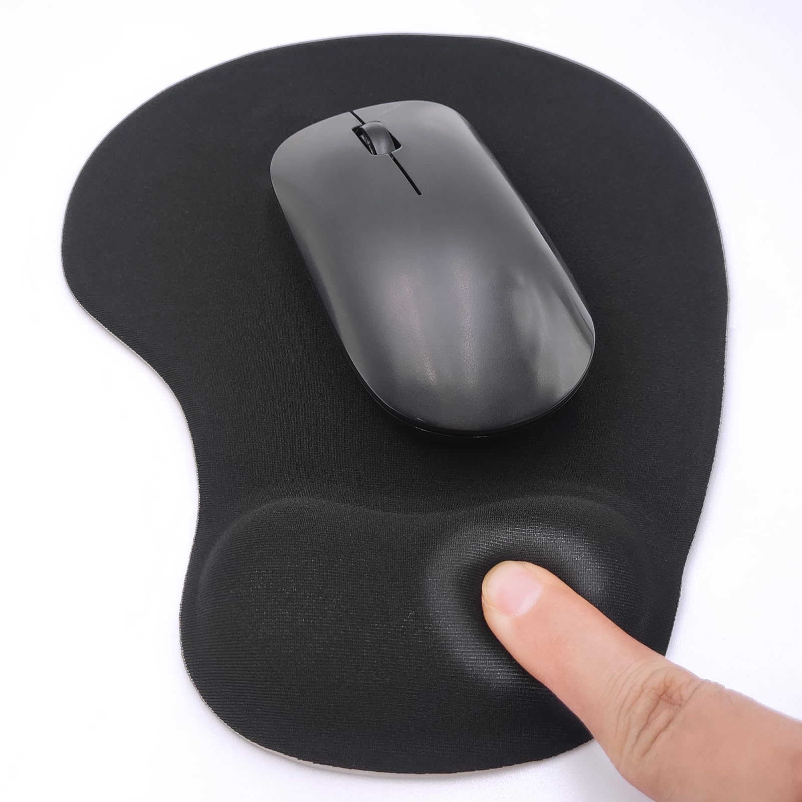 Ergonomic Mouse Pad with Gel Wrist Rest - Pain Relief & Non-Slip Computer Mousepad for Laptop, PC, Office & Home Use - Comfortable Wrist Support for Long Working Hours (Black)