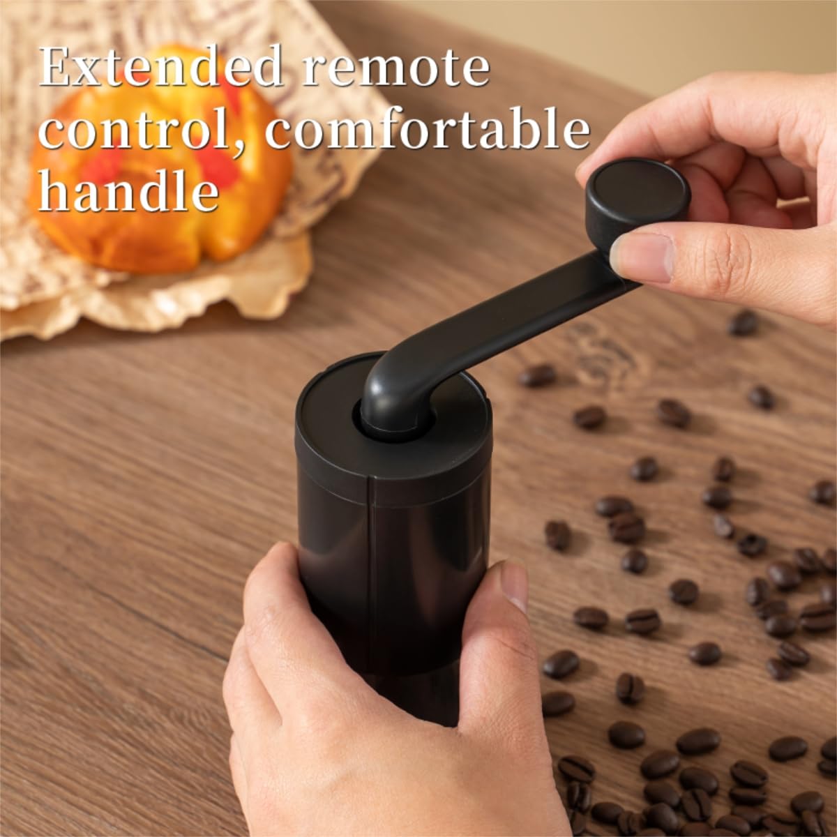 Premium Manual Conical Burr Coffee Grinder with Ceramic Mill - Adjustable Hand Crank Coffee Maker for Espresso, French Press & Pour Over - Portable Travel & Camping Coffee Grinder with Visible Powder Bin - Perfect for Home, Office, Outdoor Adventures & Gifts