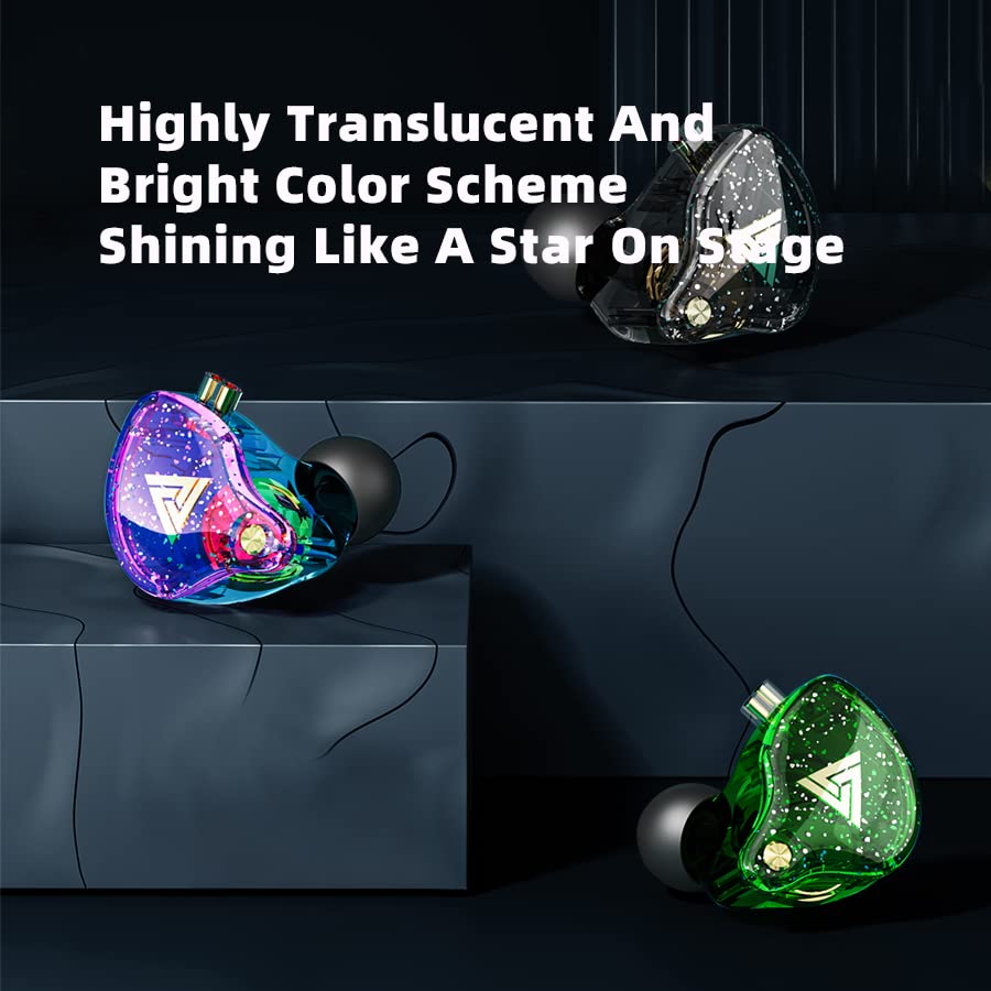 QKZ AK6 PRO HiFi Wired In-Ear Headphones with Detachable 3.5mm L-Shaped Gold-Plated Cable - Professional IEM Earphones for Gaming, Music, Studio Monitoring (Green) - Perfect for Competitive Gamers, Audiophiles & Music Producers