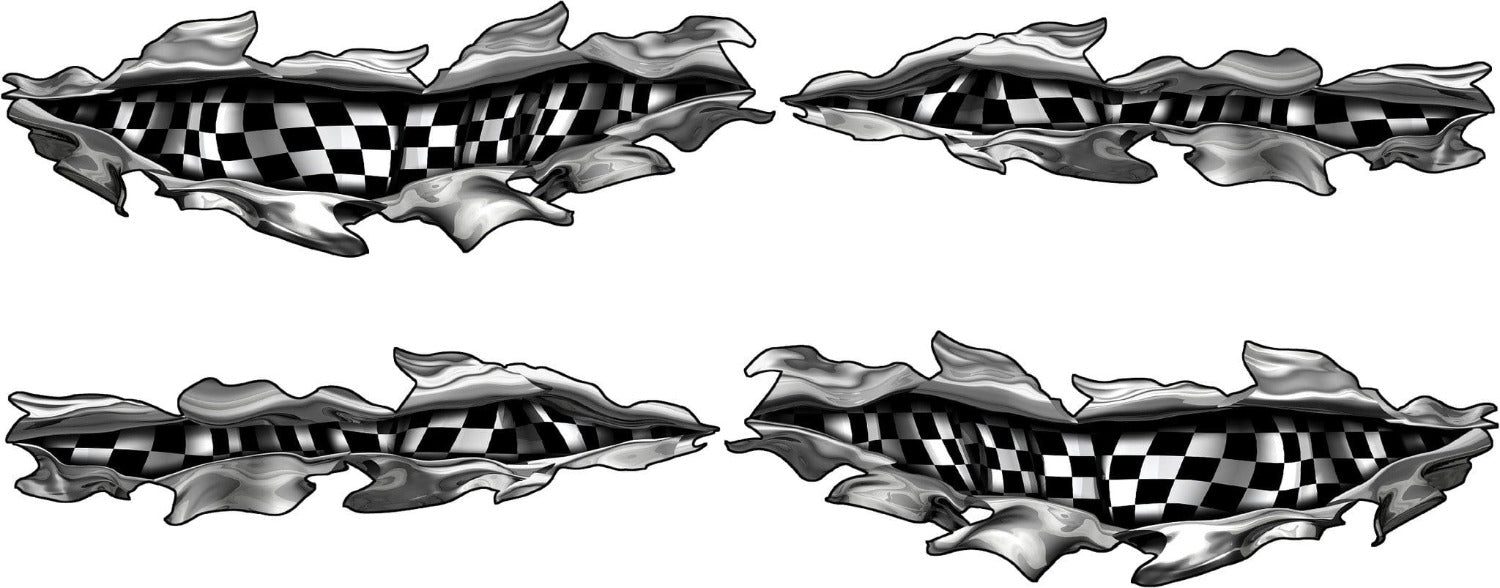 Checkered Flag Racing Decals - High-Quality Auto Stickers for Cars, Trucks & Motorcycles - Perfect for Racing Enthusiasts & Motorsport Events
