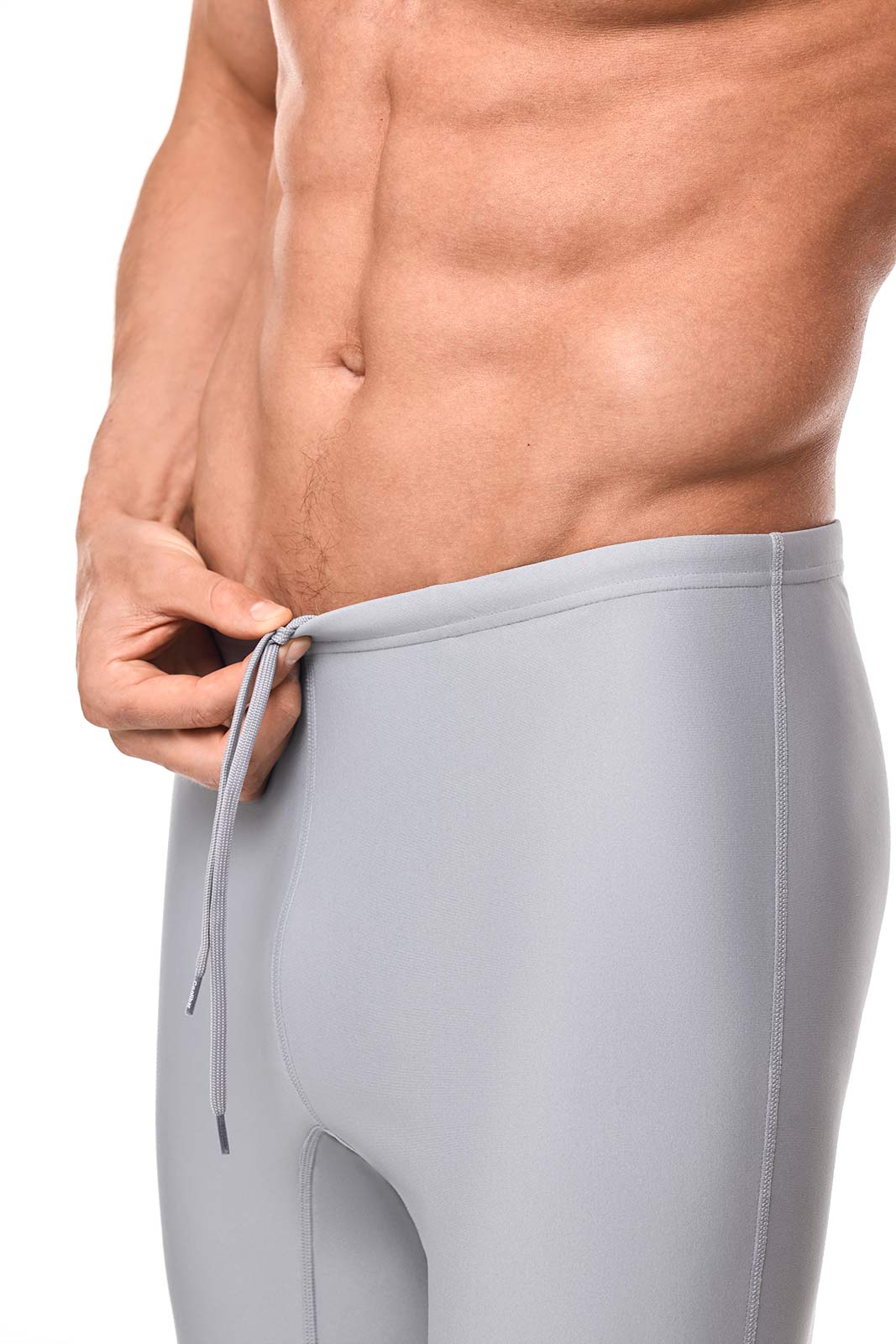 Men's Deep Water Swim Tights - Slate Color Quick-Dry Performance Swimwear for Competitive Swimming & Triathlon Training