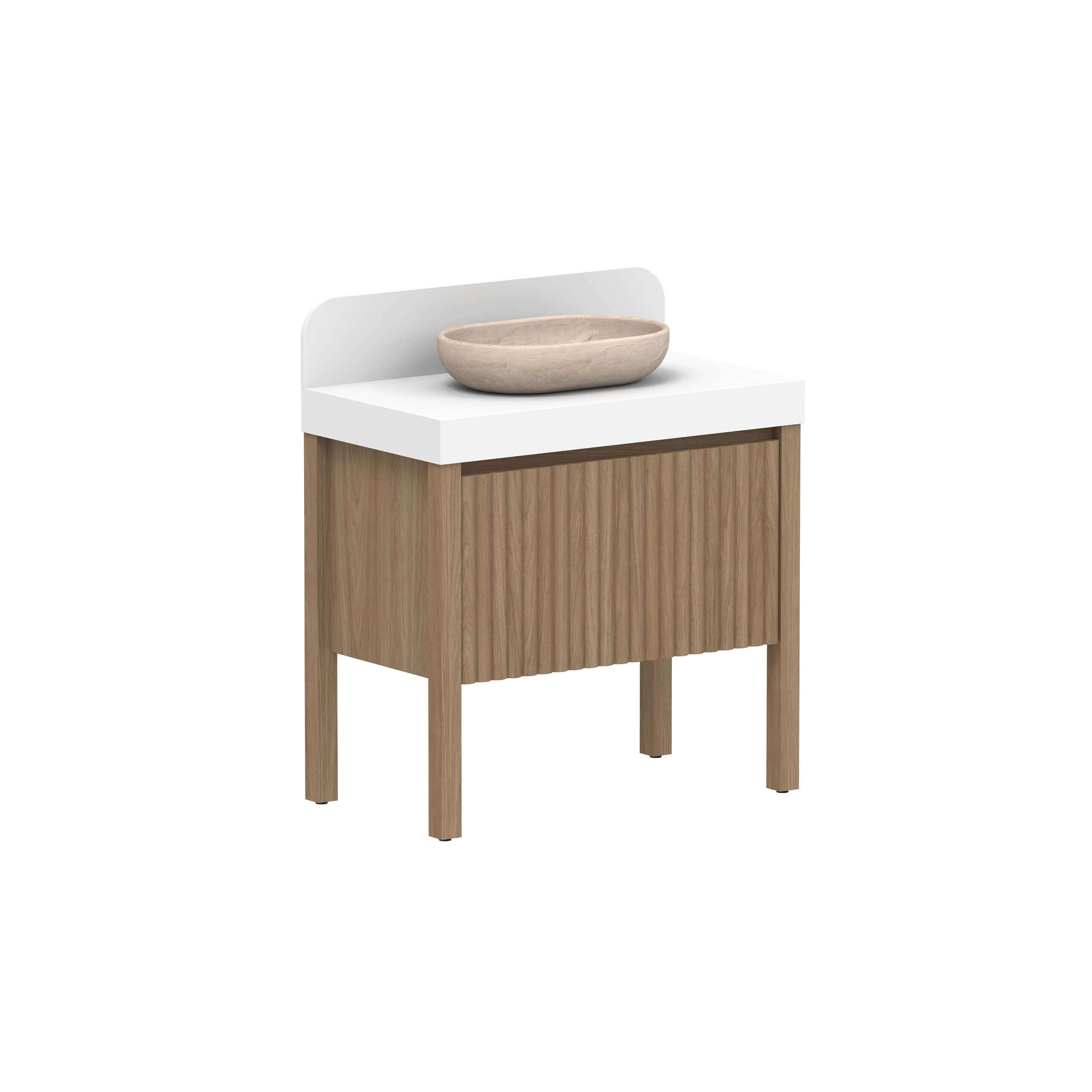 ADP Harper All Drawer Slim Floor Mount Vanity - Premium Solid Surface Bathroom Sink Cabinet with Cherry Pie Finish for Modern Homes | Perfect for Small Bathrooms, Powder Rooms & Master Bath Suites