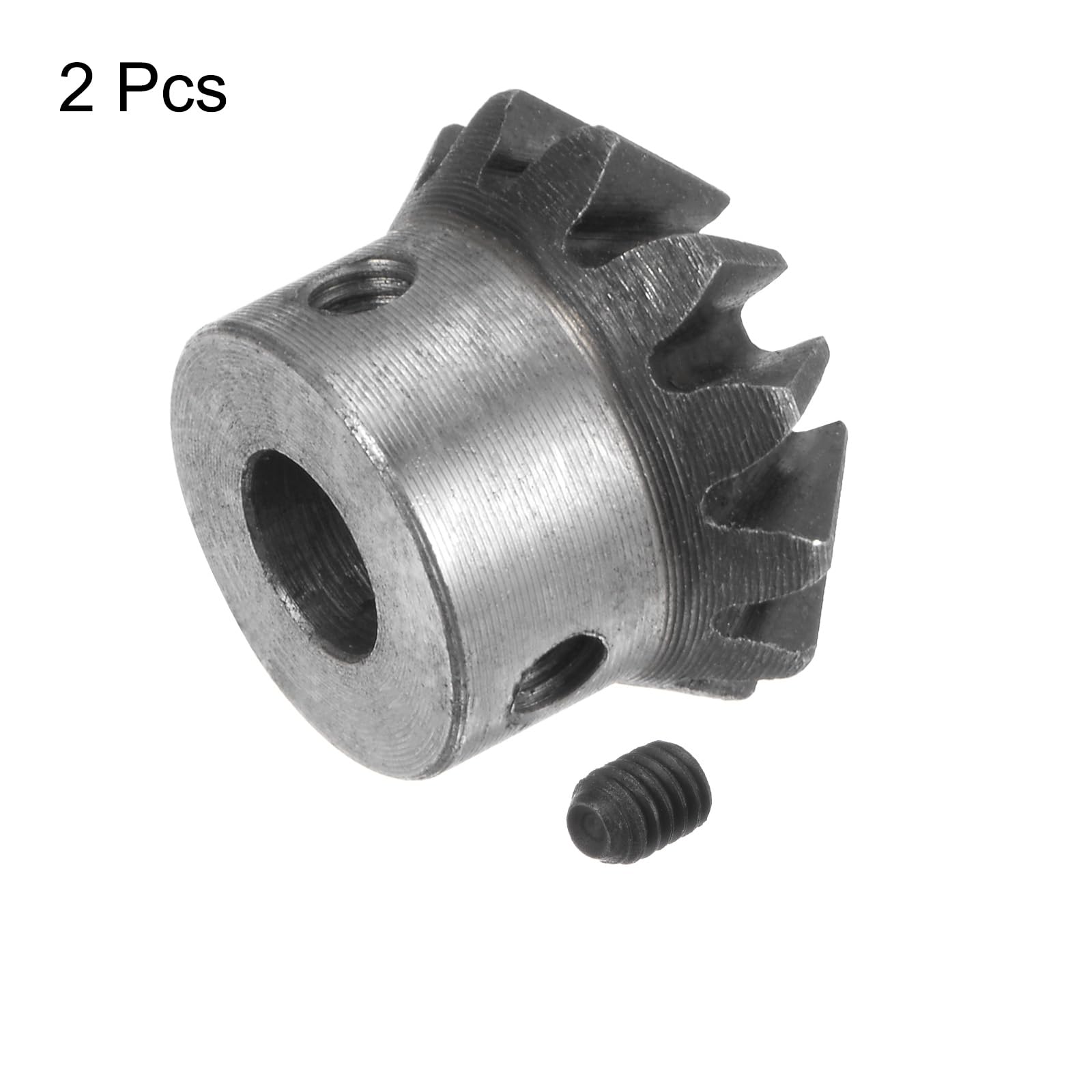 HARFINGTON 2pcs 1M 12 Teeth Bevel Gear with 8mm Shaft Hole, 1:1 Ratio Tapered Bevel Pinion Gear, 45# Steel 2 Module 90 Degree Steering Gear - Perfect for Hardware Mechanical Rotation, Robotics, CNC Machines and DIY Projects