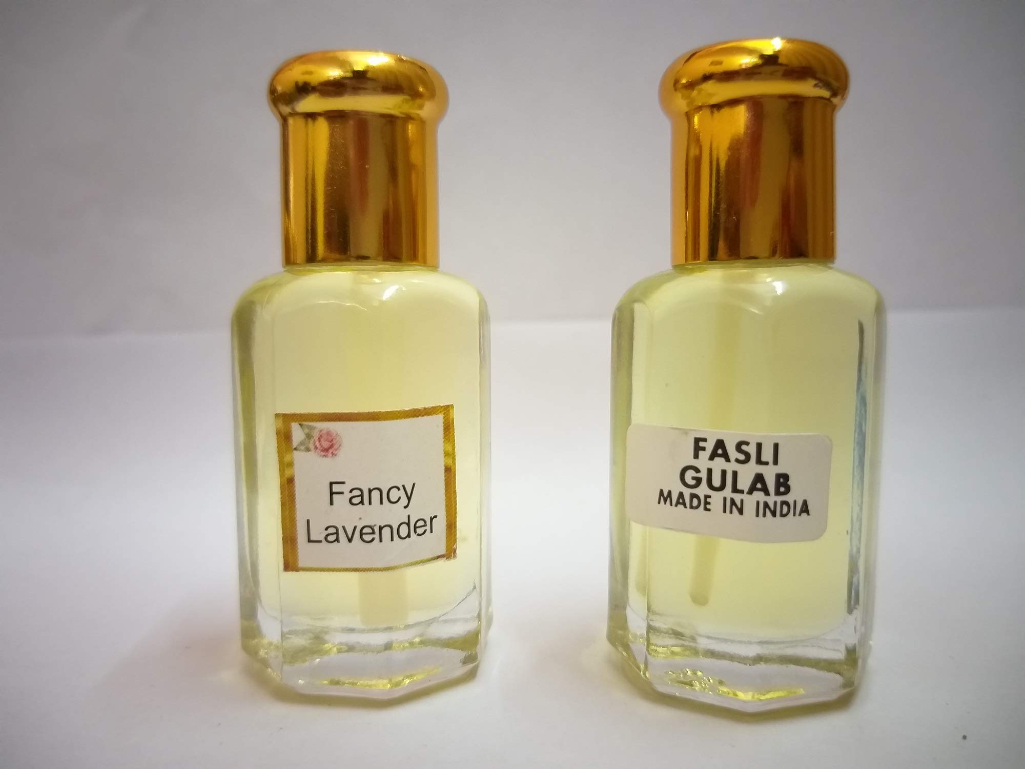 Premium Rose (Gulab Fasli) & Lavender Attar Perfume Oil - 10ml Floral Fragrance for Aromatherapy, Meditation & Personal Scenting | Natural Concentrated Essential Oil for Skin & Hair Care