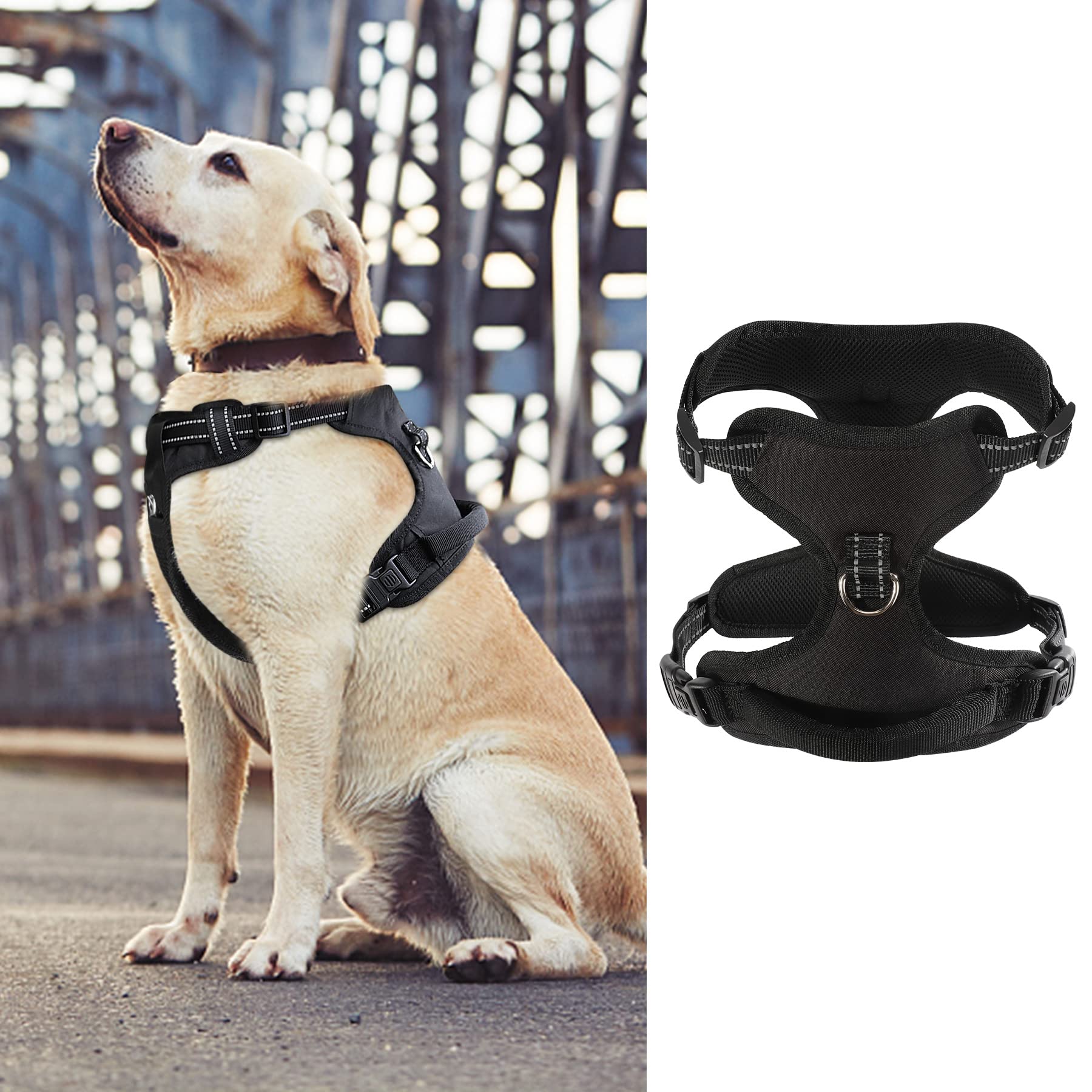 No Pull Dog Harness - Reflective Adjustable Soft Padded Pet Vest with Front Lead & Control Handle for Small to Large Dogs - Perfect for Walking, Training & Outdoor Adventures