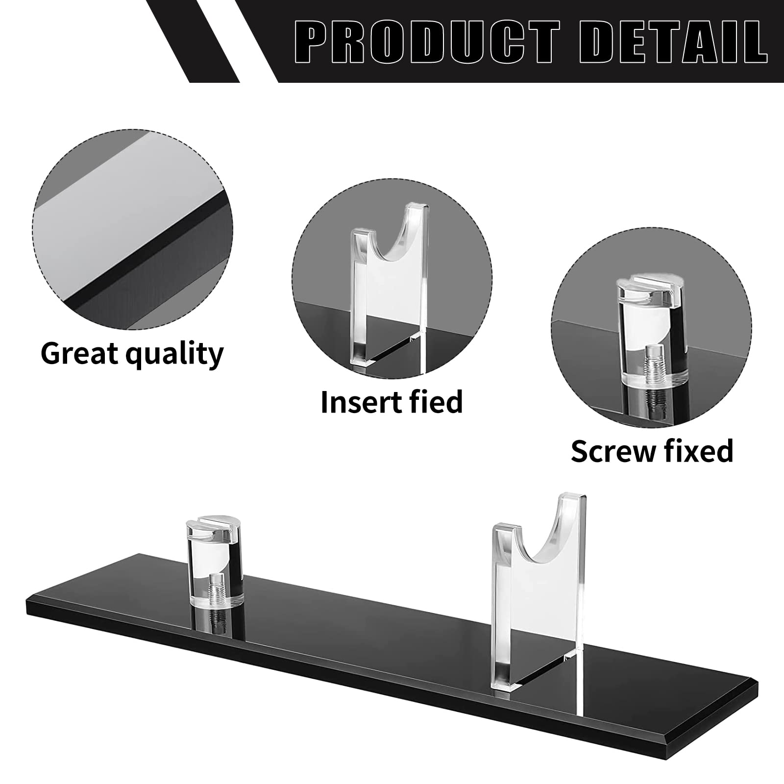 Premium Acrylic Knife Display Stand with Black Base - Elegant Kitchen Knife Holder for Home & Restaurant Decor - Perfect for Showcasing Chef Knives, Steak Knives & Collectibles