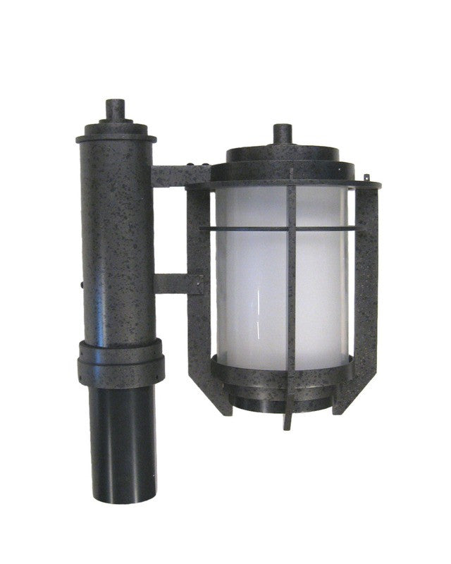 Kalco Lighting 9479IR Iron Finish Outdoor Post Lantern - Single Light Exterior Fixture for Porch, Garden & Pathway Lighting | Weather-Resistant Design