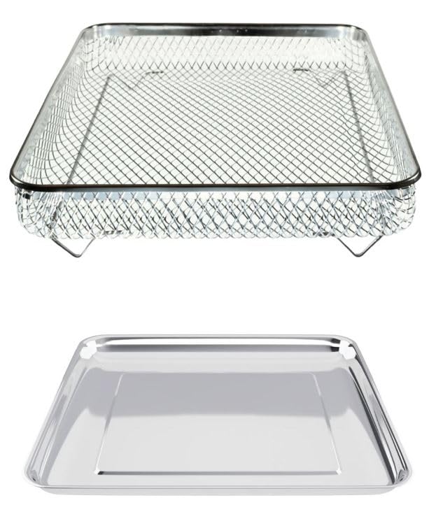 Univen Premium Stainless Steel Baking Tray & Air Fryer Basket Set - Compatible with Cuisinart TOA-26/TOA-28 Air Fryers | Oven-Safe Cookie Sheet & Crispy Air Frying Accessories for Healthy Cooking & Meal Prep