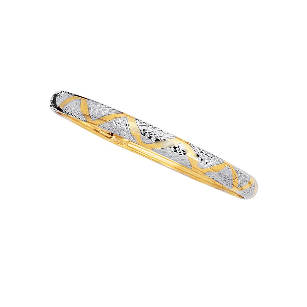 10K Gold 6mm Diamond Cut & Polished Bracelet for Women - Elegant Stackable Bangle for Everyday Wear, Gift Giving & Special Occasions