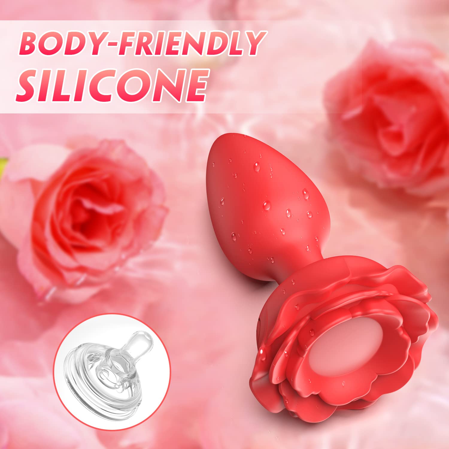 Rose Vibrating Anal Plug for Women - 10 Powerful Vibration Modes, LED Light Up Butt Plug for Couples Play, Sensual Adult Sex Toy for Enhanced Pleasure & Intimacy | Perfect for Bedroom Fun, Spicing Up Relationships & Solo Exploration
