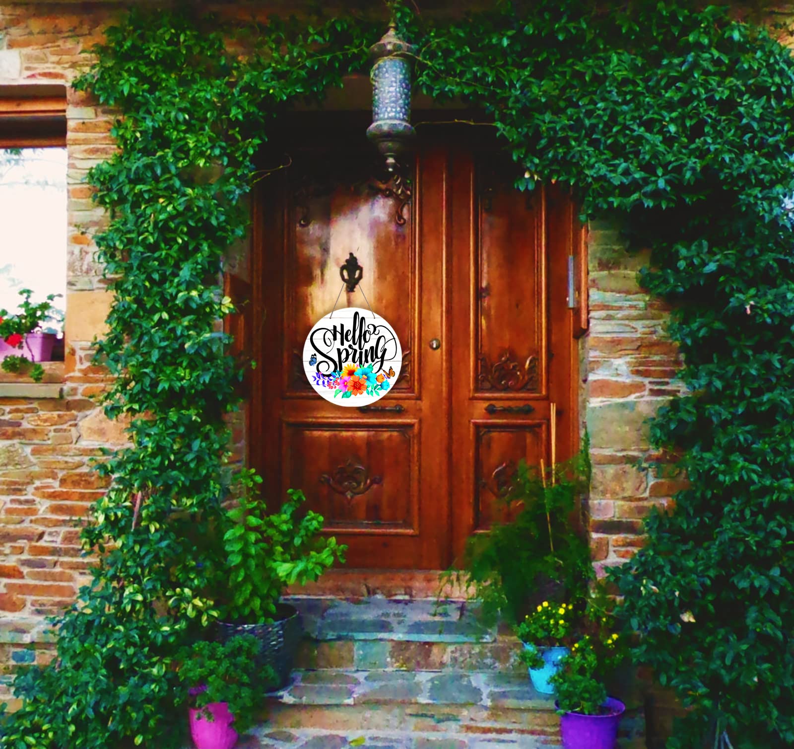 Hello Spring Welcome Door Sign - 11.5