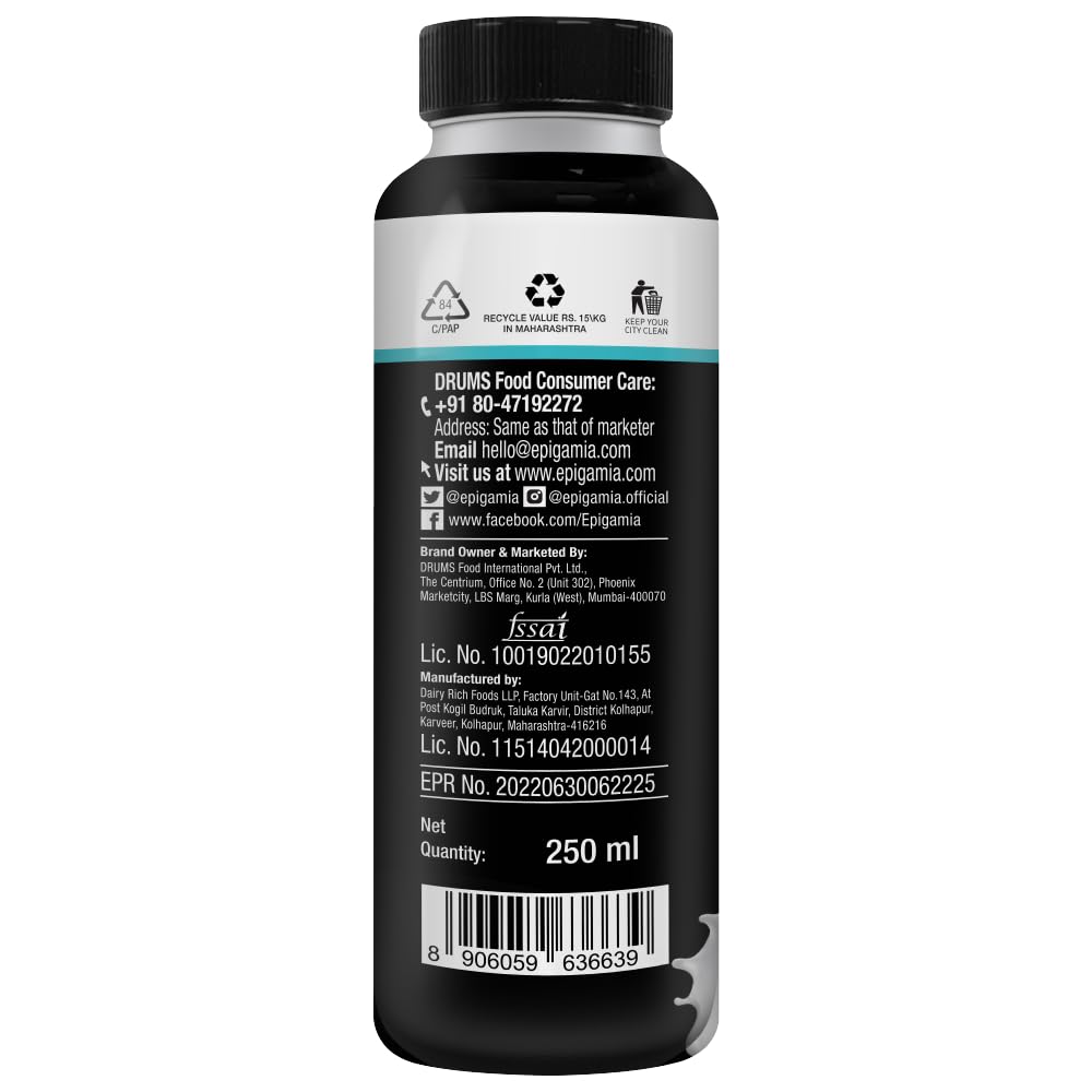 Epigamia Turbo 25g High Protein Milkshake - Cookies & Cream Flavor, 250ml | Post-Workout Recovery Drink & Healthy Snack for Fitness Enthusiasts