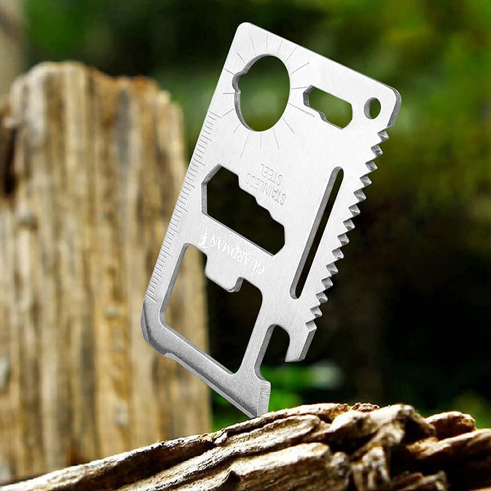 GUARDMAN 11-in-1 Survival Credit Card Multitool Set (2 Pack) - Tactical Wallet Tool with Bottle Opener, Knife & 9 Functions - Perfect Father's Day, Birthday Gift for Men - Ideal for Camping, Hiking & Emergency Preparedness