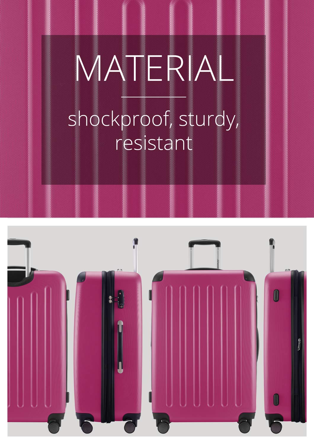 Premium Camouflage Luggage Set of 3 - Durable Suitcases for Travel, Business Trips & Vacations - Lightweight Spinner Carry-On & Checked Bags with TSA Lock