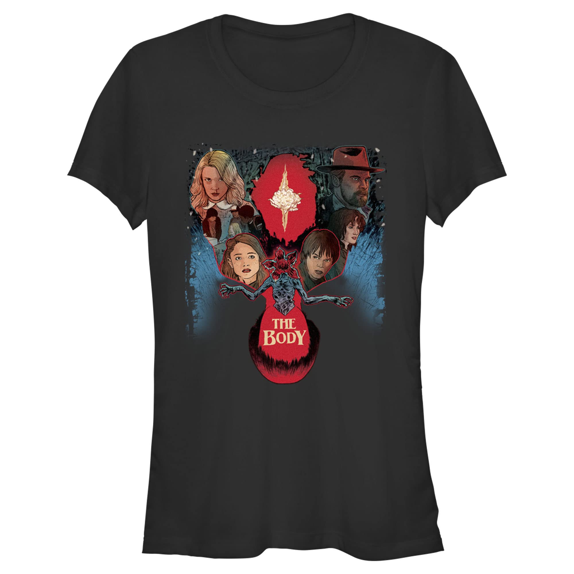 Junior's Stranger Things The Body Graphic T-Shirt | Official Merchandise | Perfect for Halloween Costumes & TV Show Fans