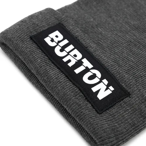 Burton Unisex Basic Wool Beanie Hat - Grey for Men & Women | Warm Winter Knit Cap for Outdoor Activities, Skiing & Casual Wear