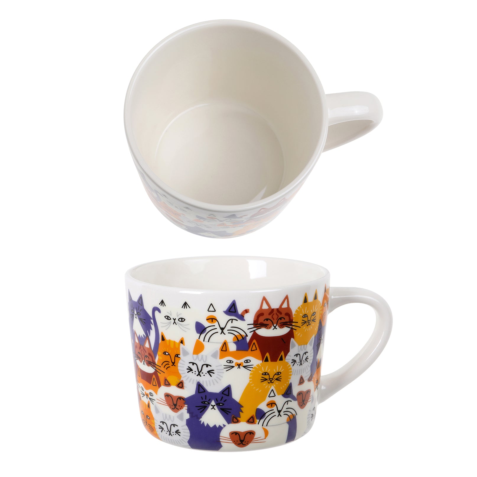 Clowder Of Cats Printed Ceramic Mug 400ml - Perfect for Coffee, Tea & Gifts for Cat Lovers