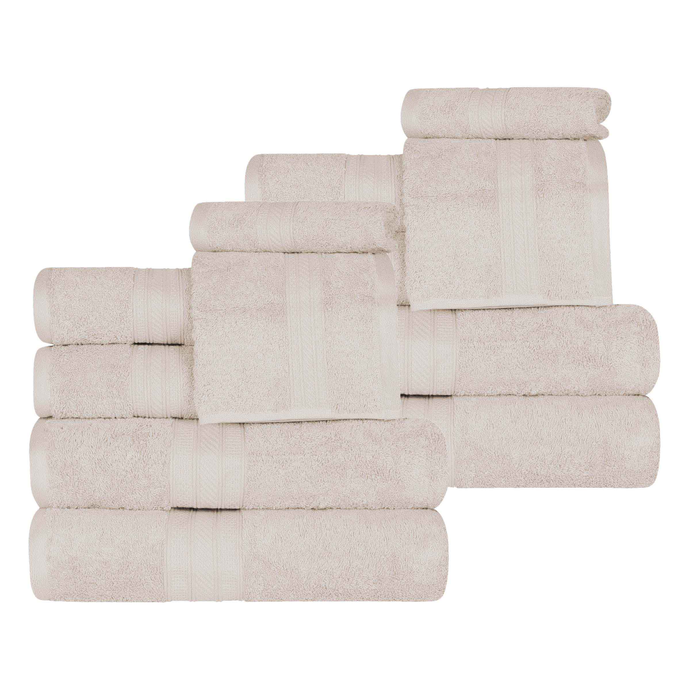 Premium Atlas Cotton Plush Heavyweight Luxury 12-Piece Bath Towel Set - Ultra Soft & Absorbent for Spa, Hotel, and Home Use