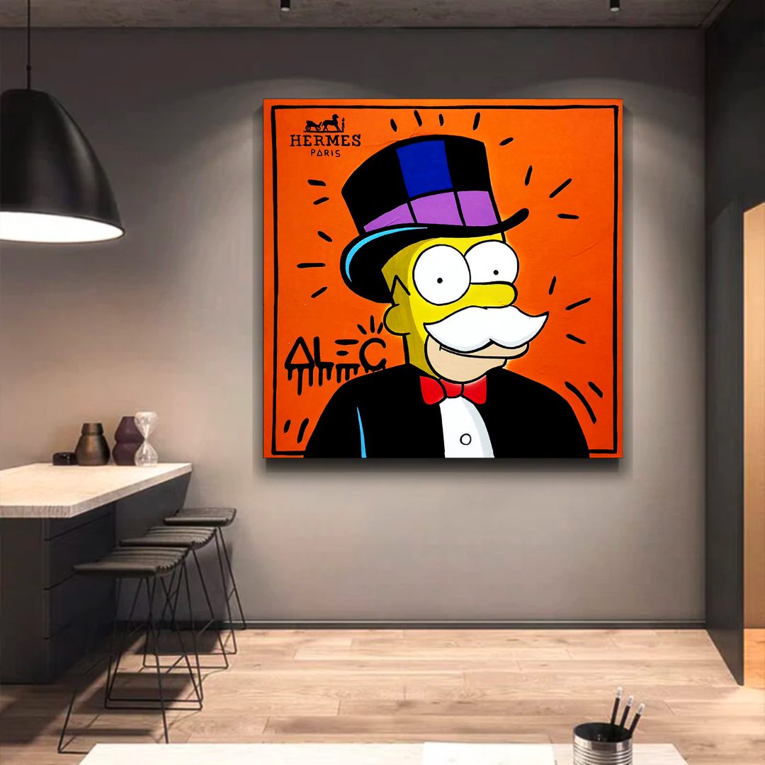 The Simpsons Canvas Wall Art by Alec - High-Quality Cartoon Home Decor for Living Room, Bedroom & Office