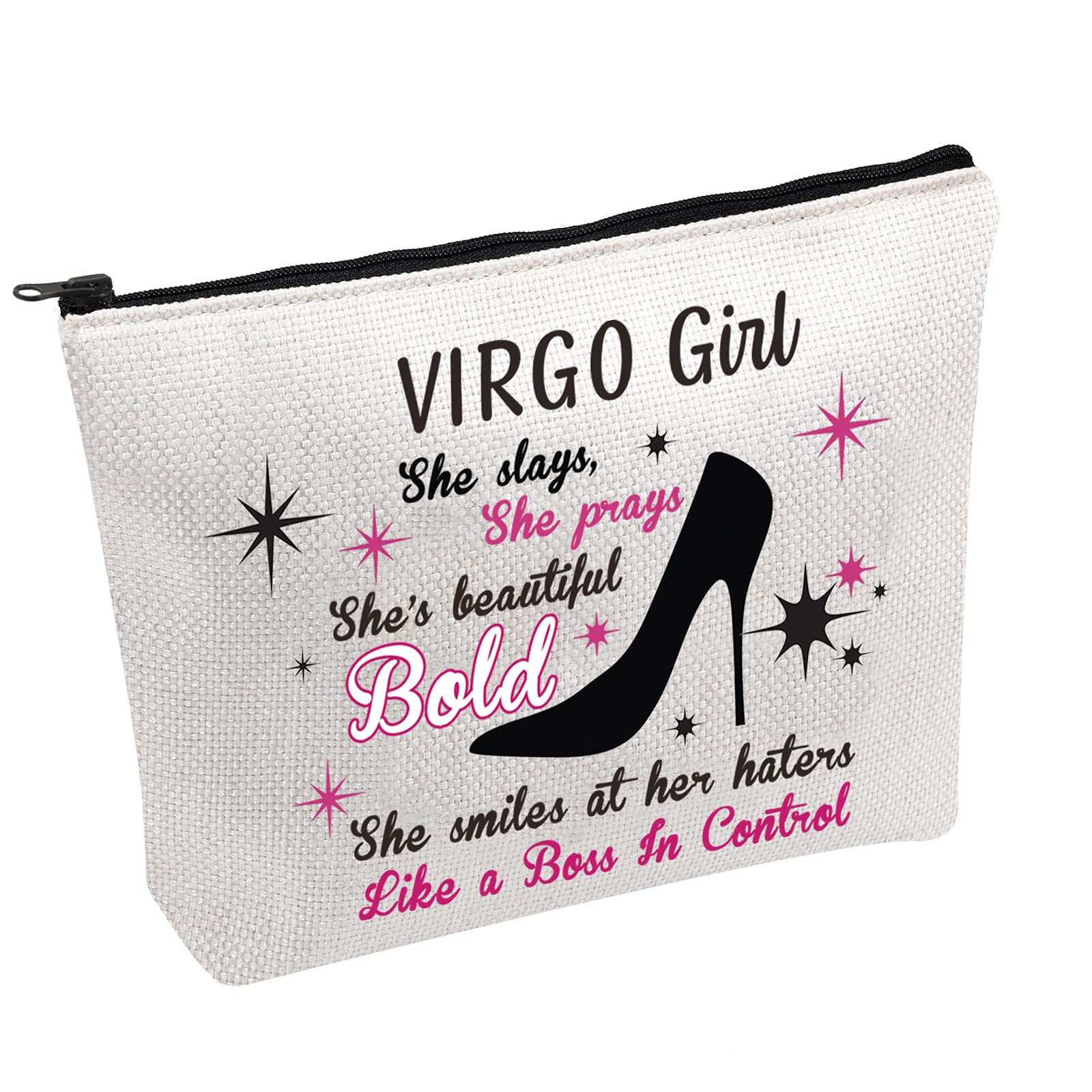 PWHAOO Zodiac Cosmetic Makeup Bag - Virgo Constellation Astrology Makeup Pouch for Women | Perfect Birthday Gift for Girls, Travel & Daily Essentials Organizer